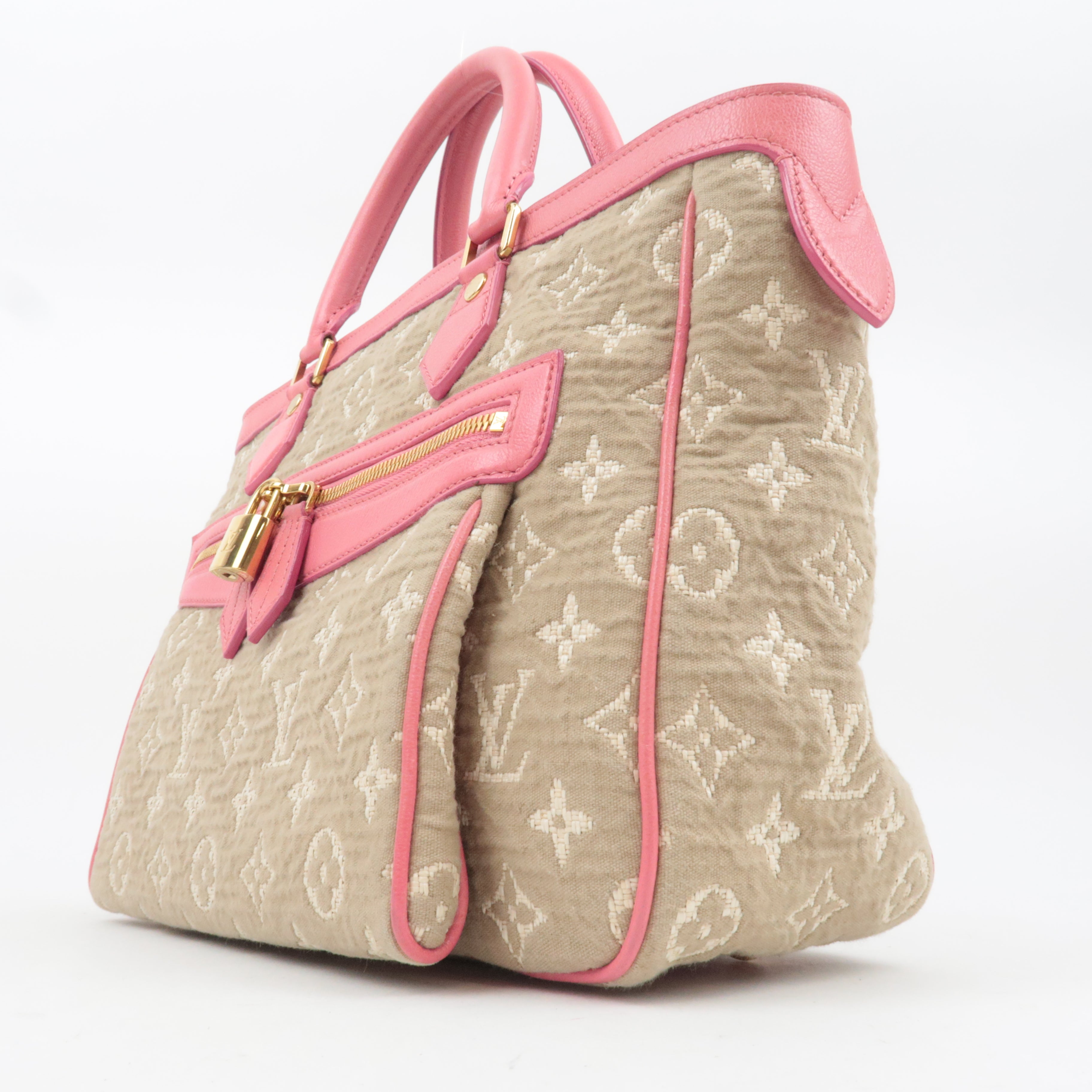 Louis Vuitton Monogram Sabia Cabas MM Handbag Rose M93496