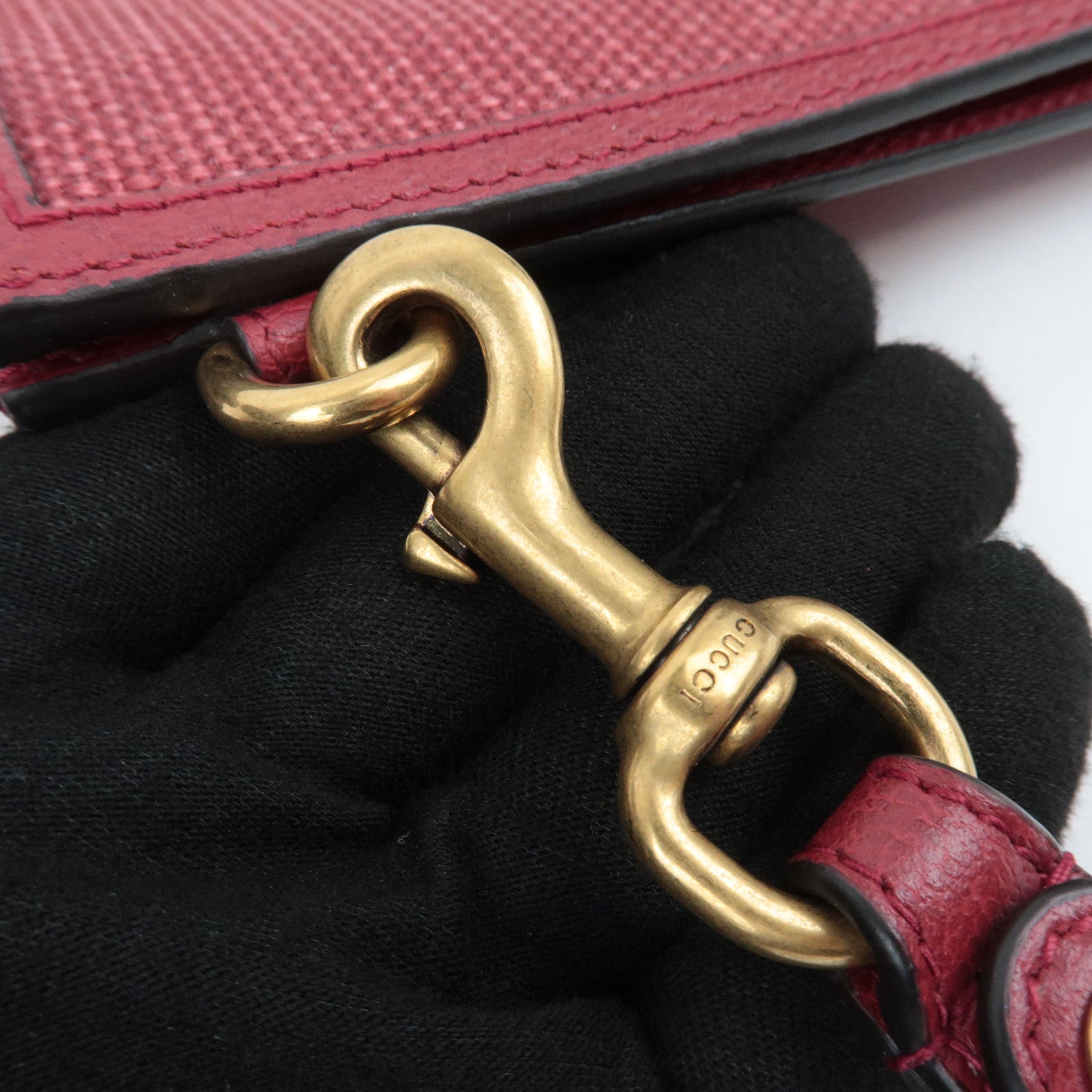 GUCCI Baiadera Canvas Leather Clutch Bag 625602
