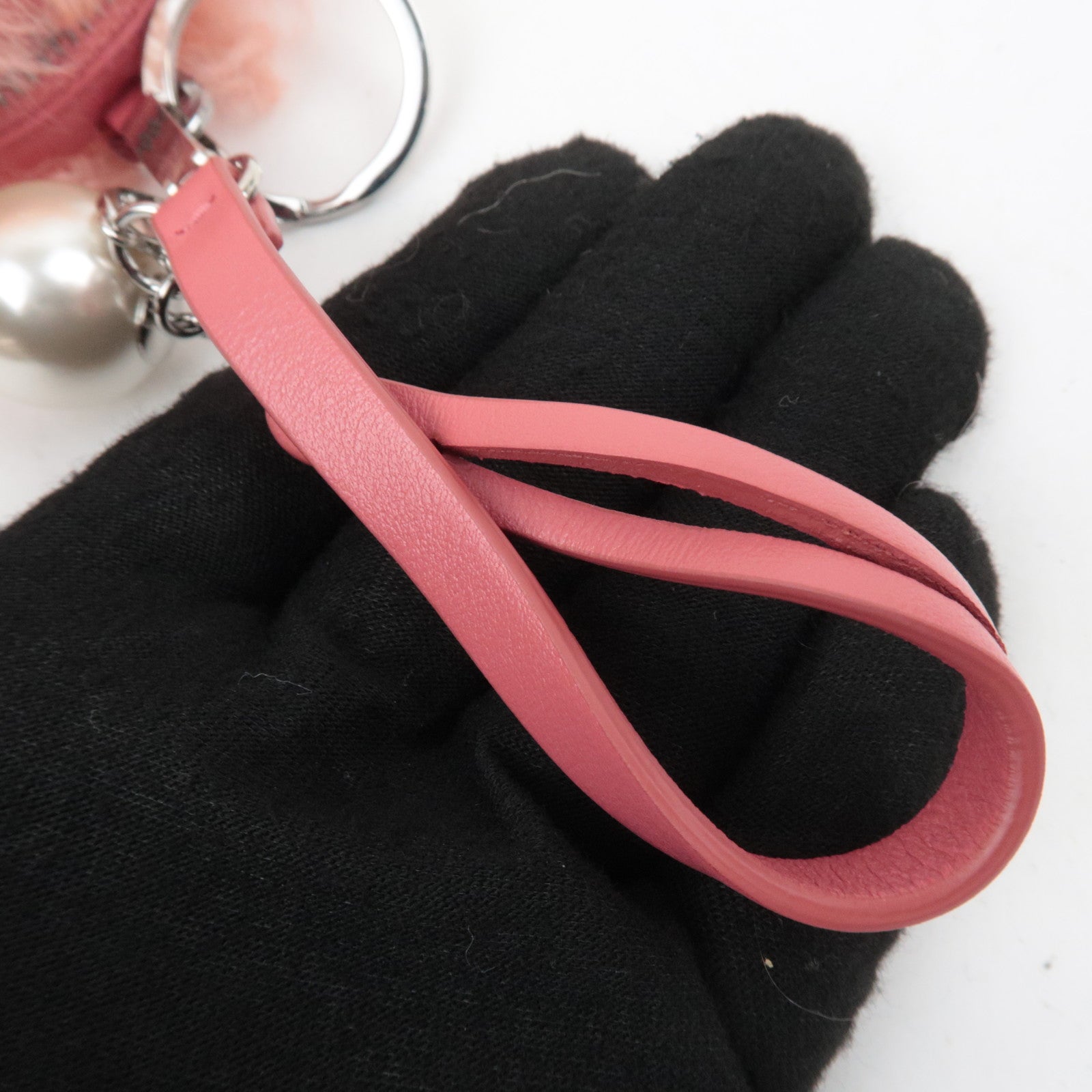 MIU MIU Fur Small Round Pouch Pink