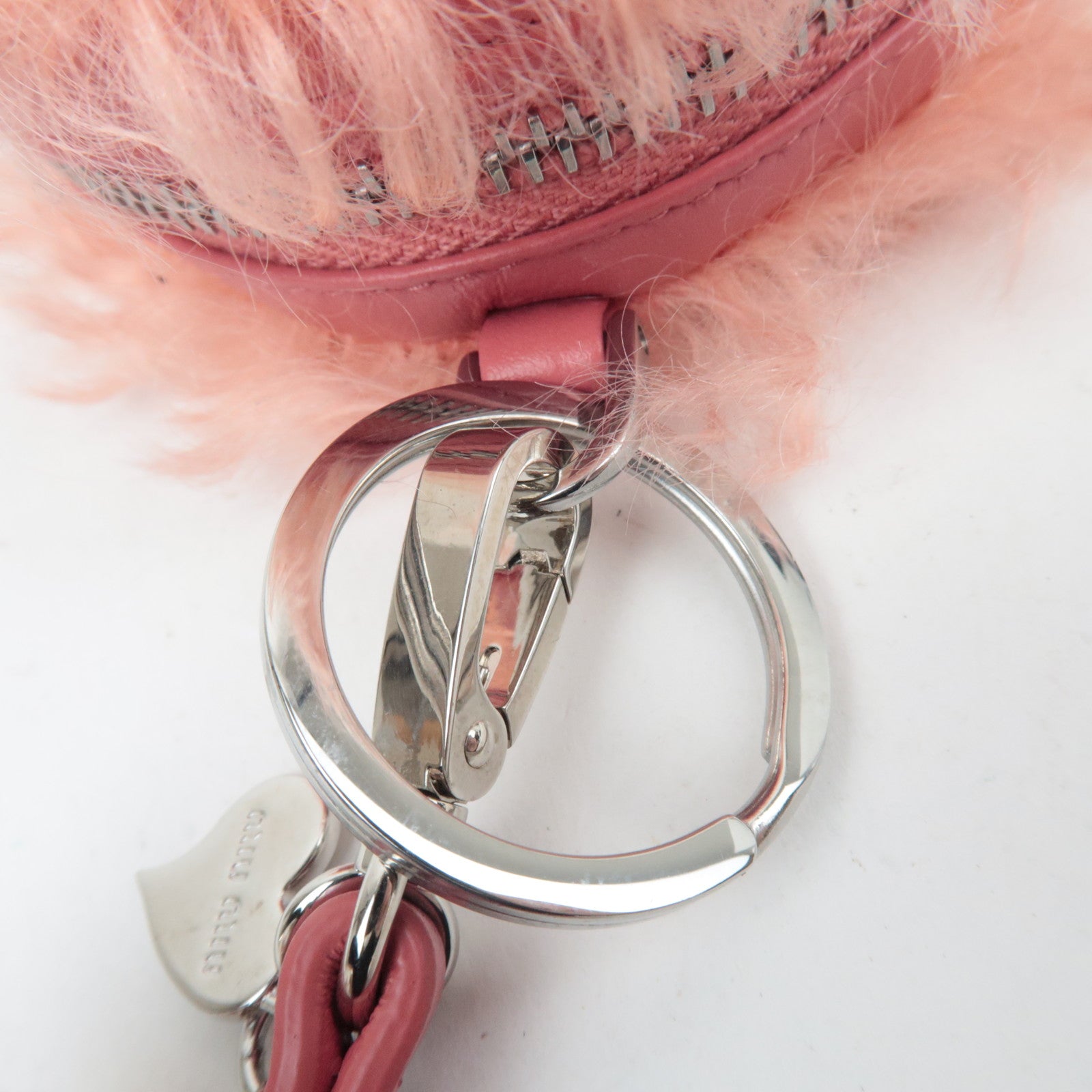 MIU MIU Fur Small Round Pouch Pink