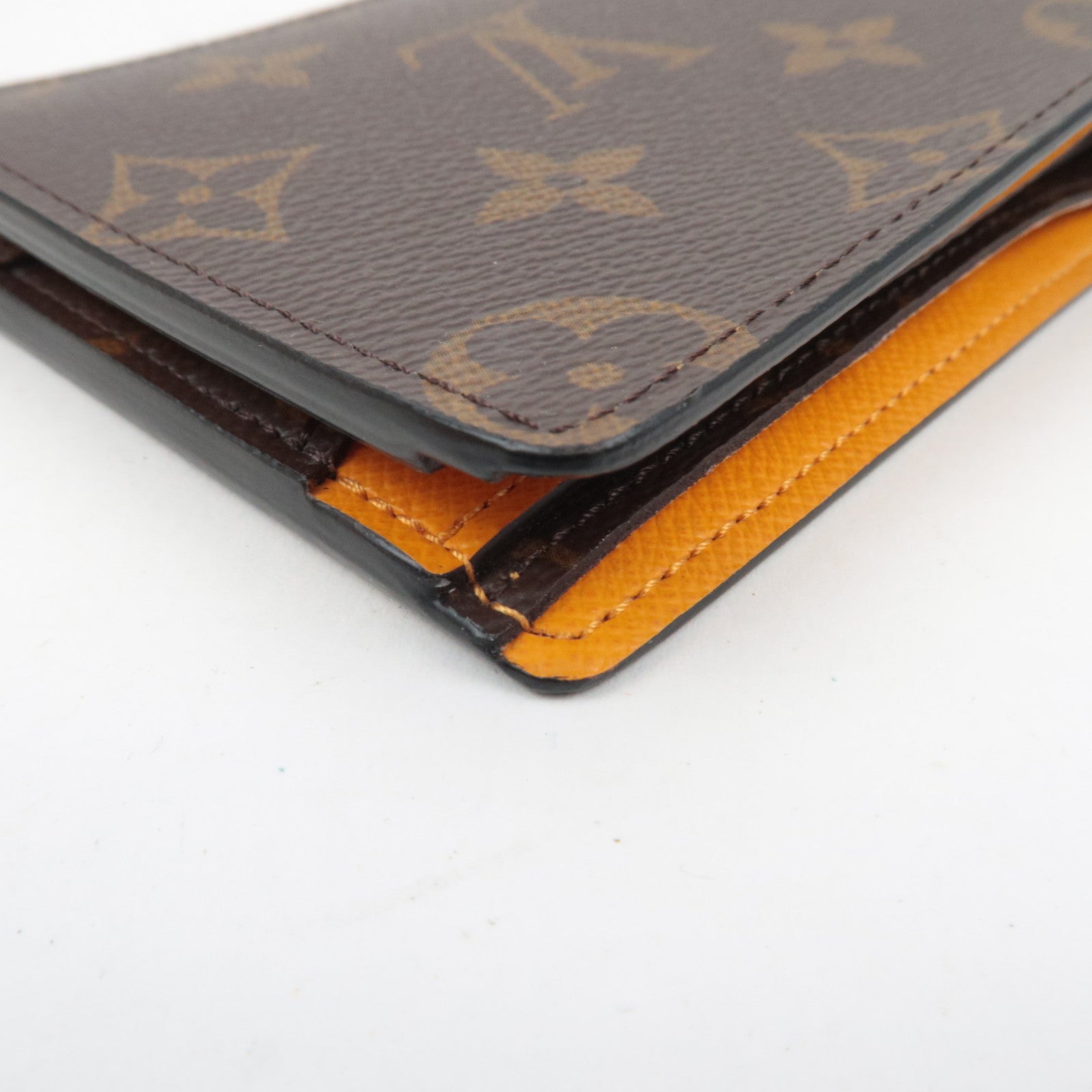 Louis Vuitton Monogram Macassar Portefeuille Multiple Wallet Orange M82538