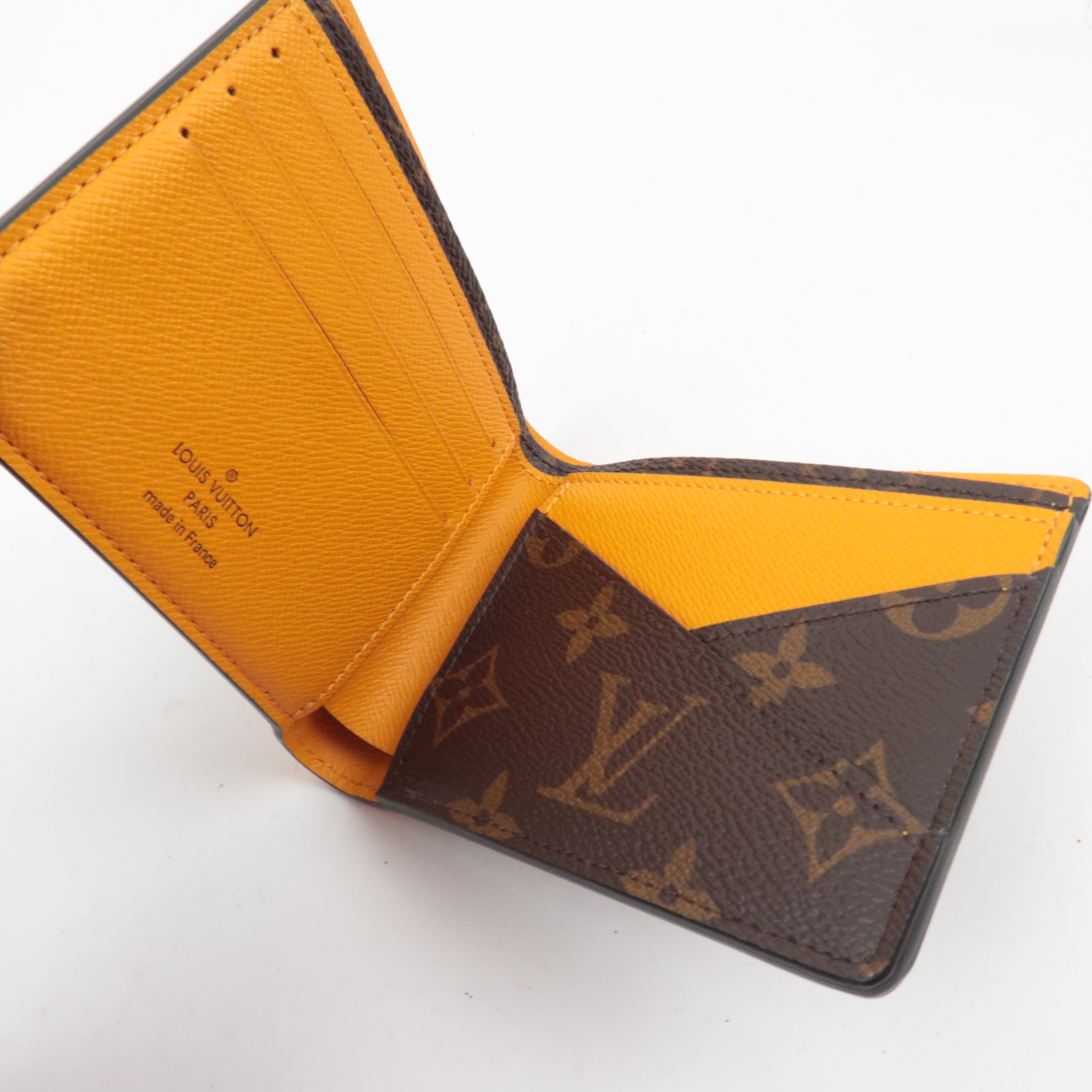 Louis Vuitton Monogram Macassar Portefeuille Multiple Wallet Orange M82538