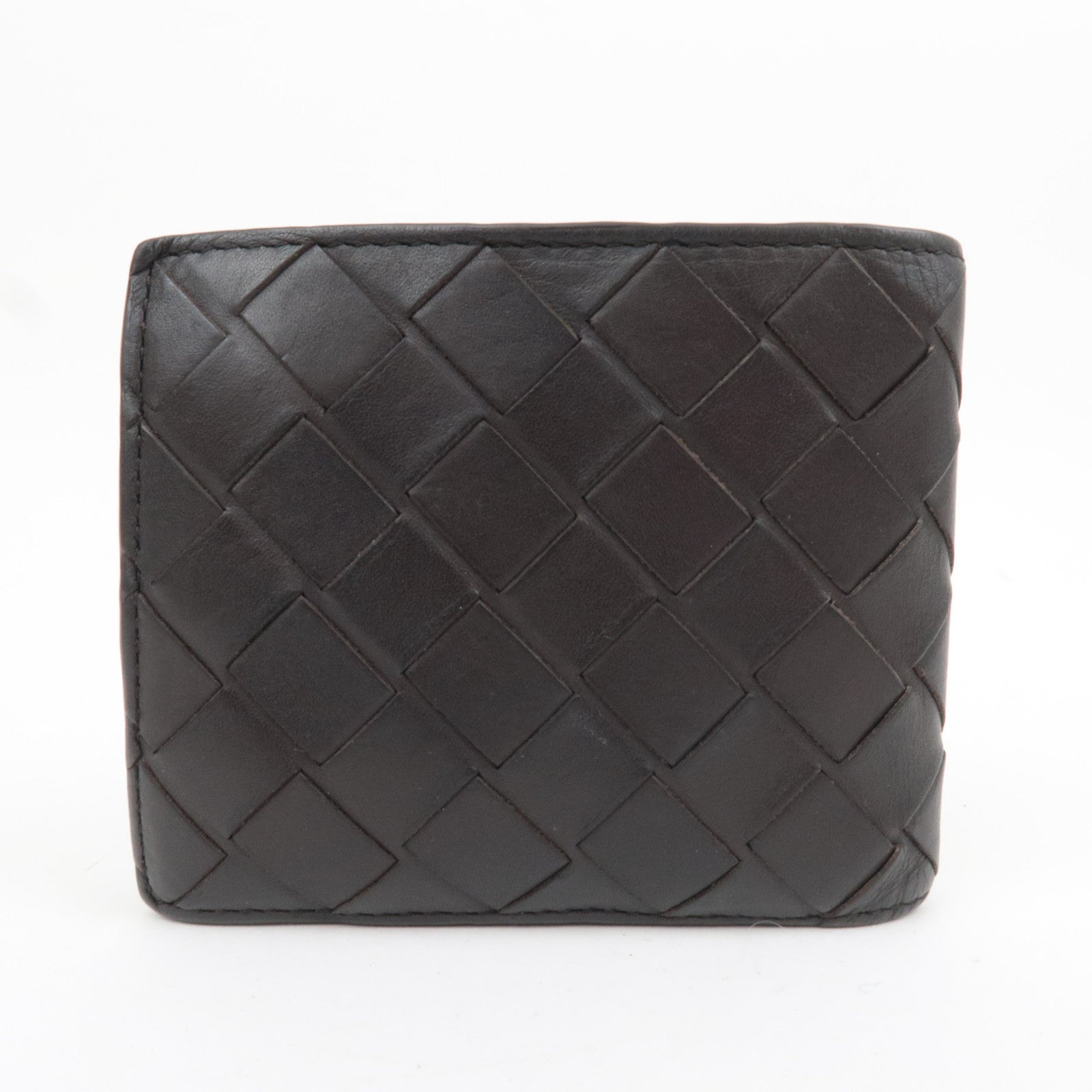 BOTTEGA VENETA Intrecciato Leather Wallet Dark Brown
