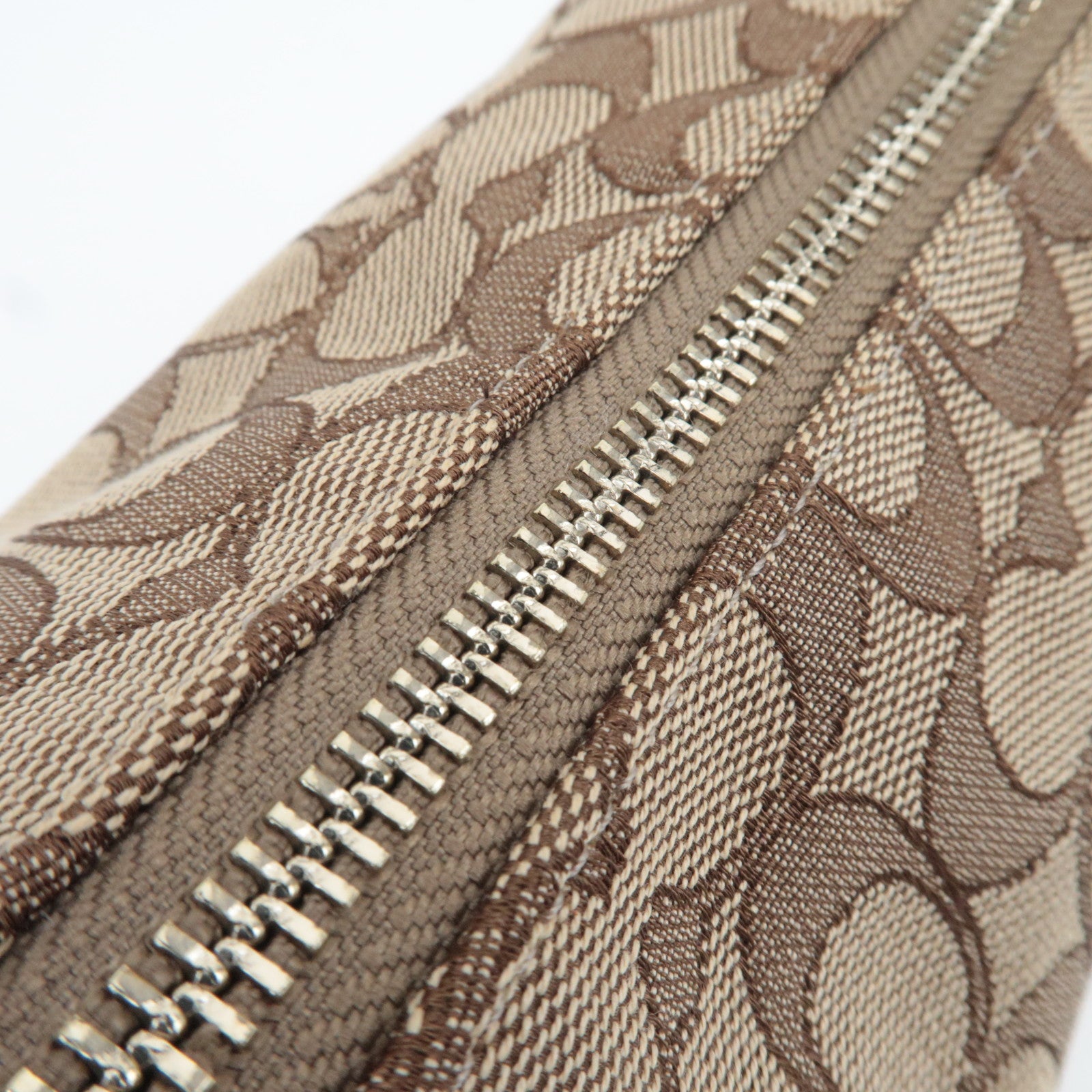 COACH Signature Canvas Leather Shoulder Bag Beige Brown F29959
