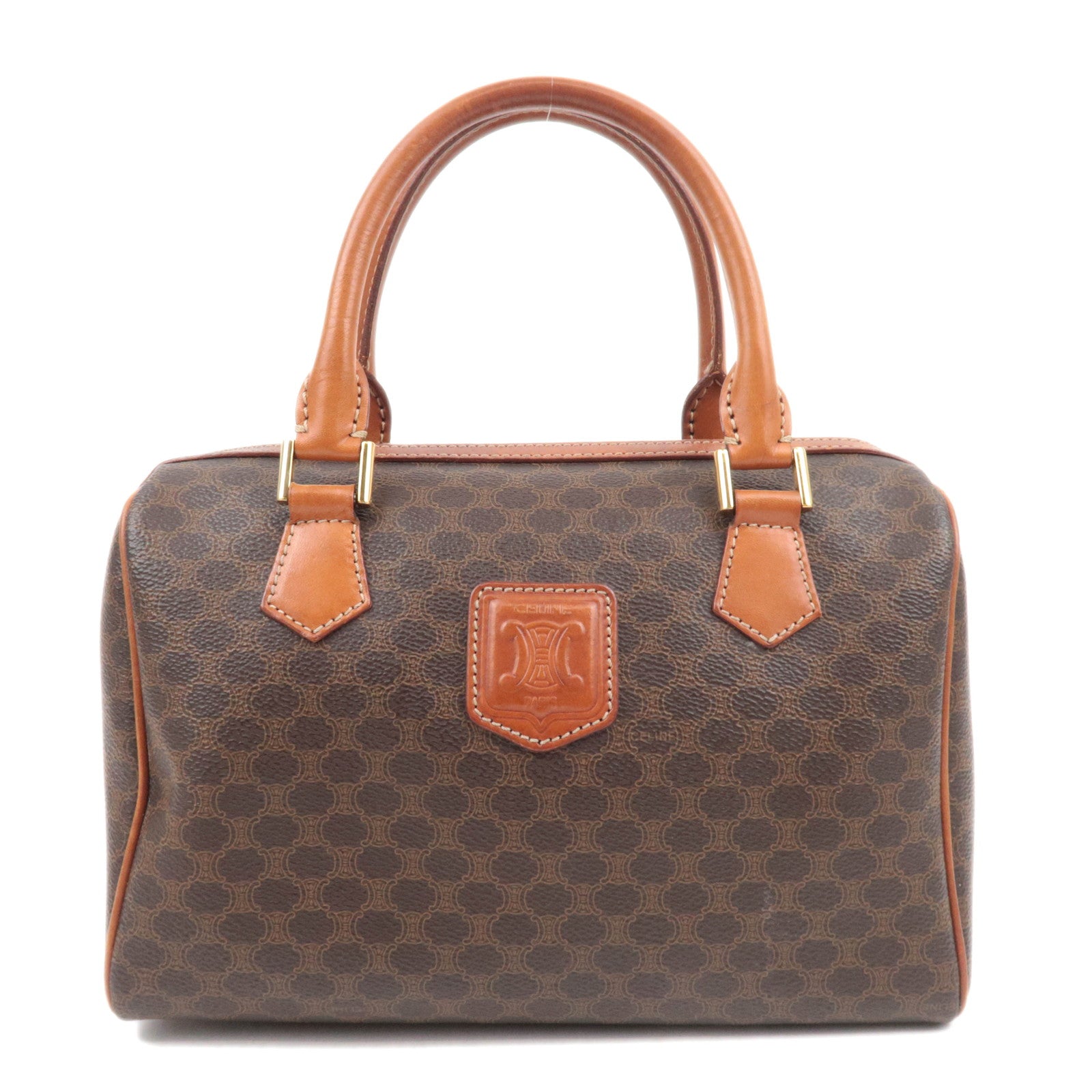 CELINE Macadam PVC Leather Handbag Brown87565