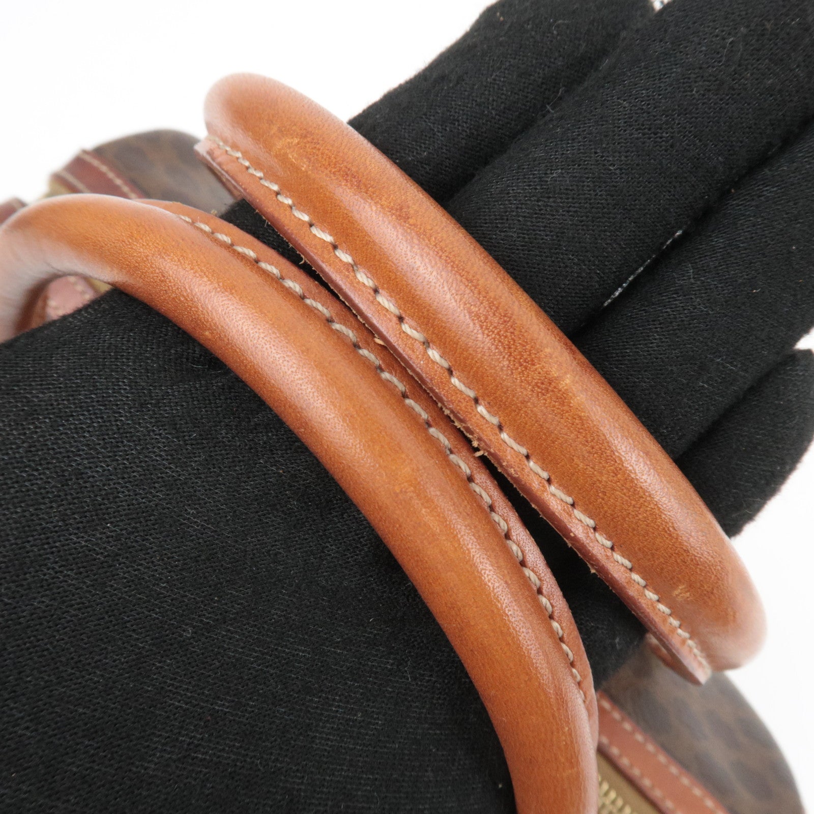 CELINE Macadam PVC Leather Handbag Brown