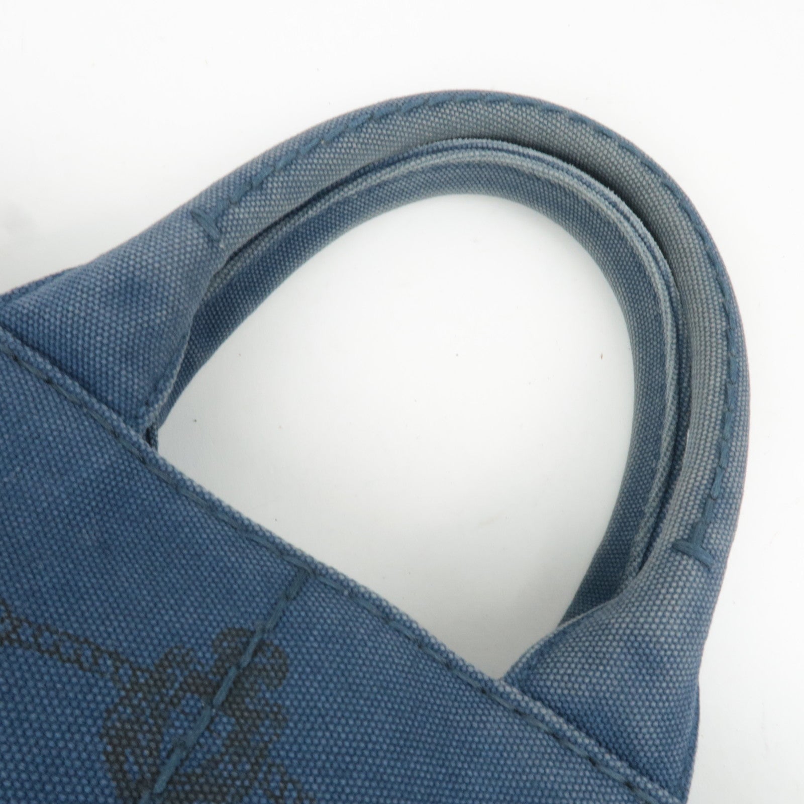 PRADA Canapa Mini Canvas Tote Bag Navy 1BG439