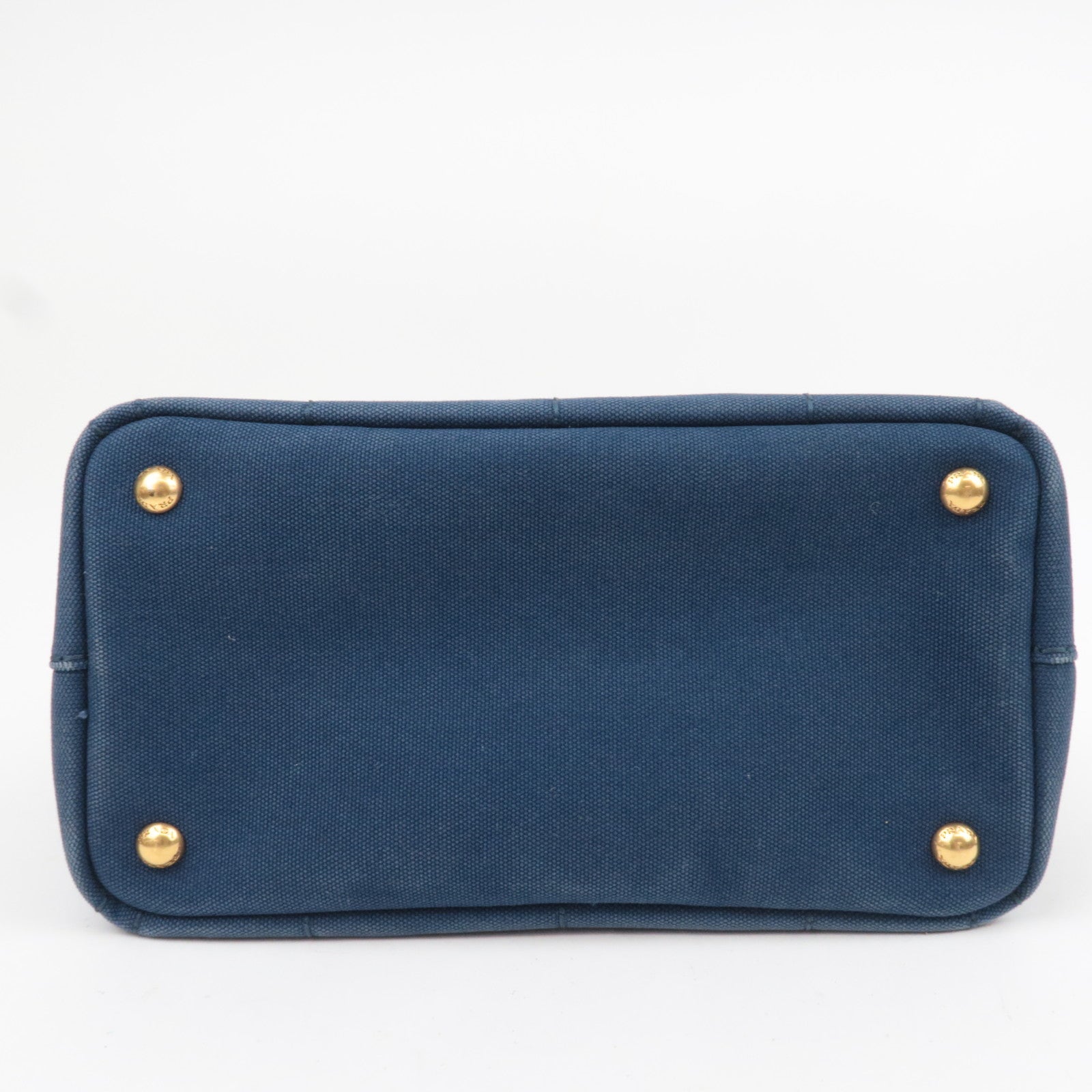 PRADA Canapa Mini Canvas Tote Bag Navy 1BG439