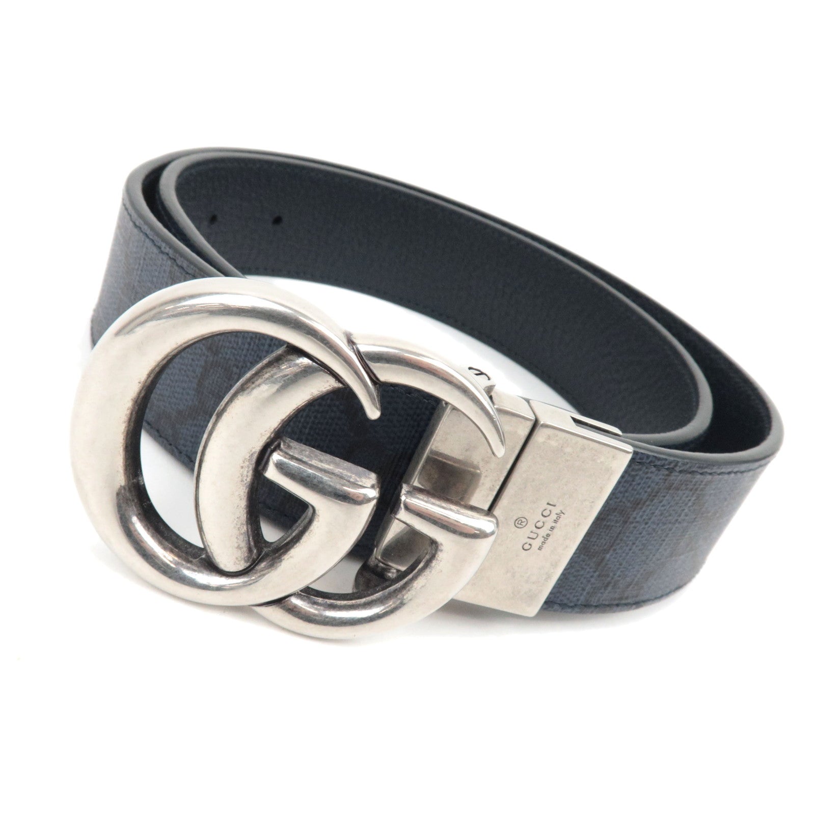GUCCI GG Marmont Reversible Belt 85/34 Navy 62705587604