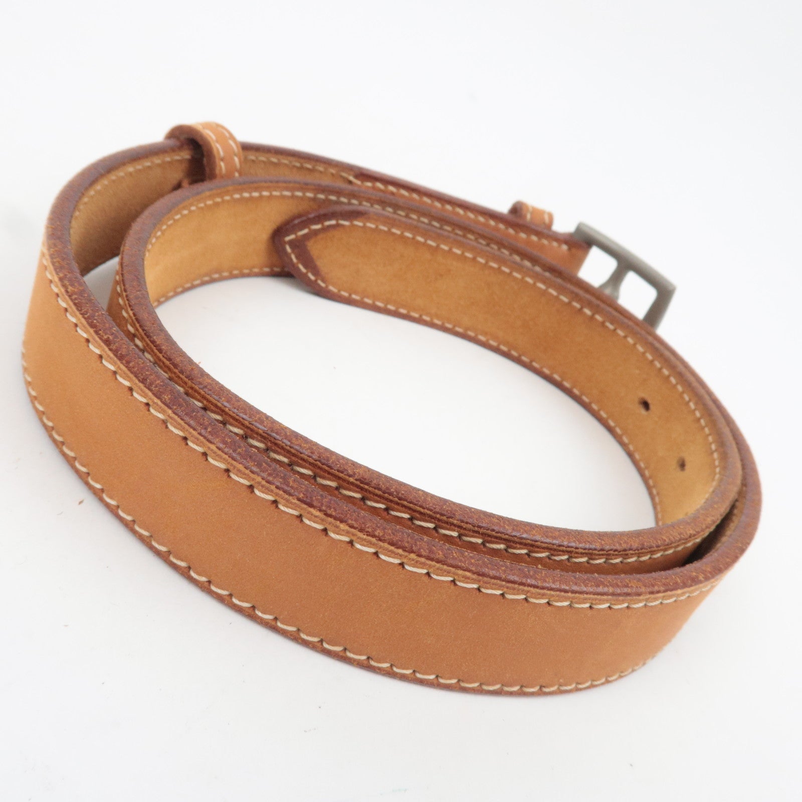 HERMES Etriviere Leather Belt Size 80 □B Stamp (1998)
