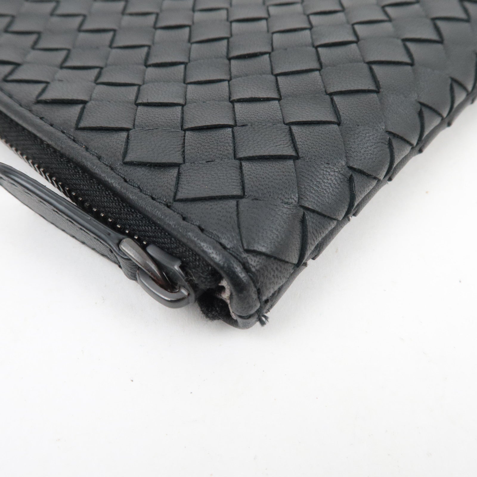 BOTTEGA VENETA Intrecciato Leather Clutch Bag Black