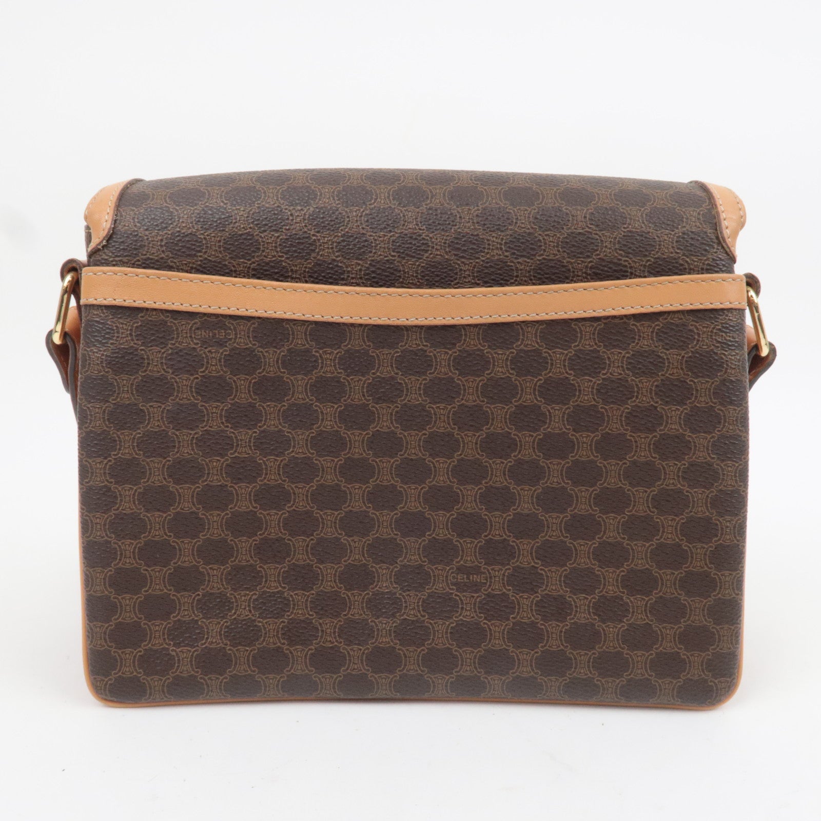 CELINE Macadam PVC Leather Shoulder Bag Brown