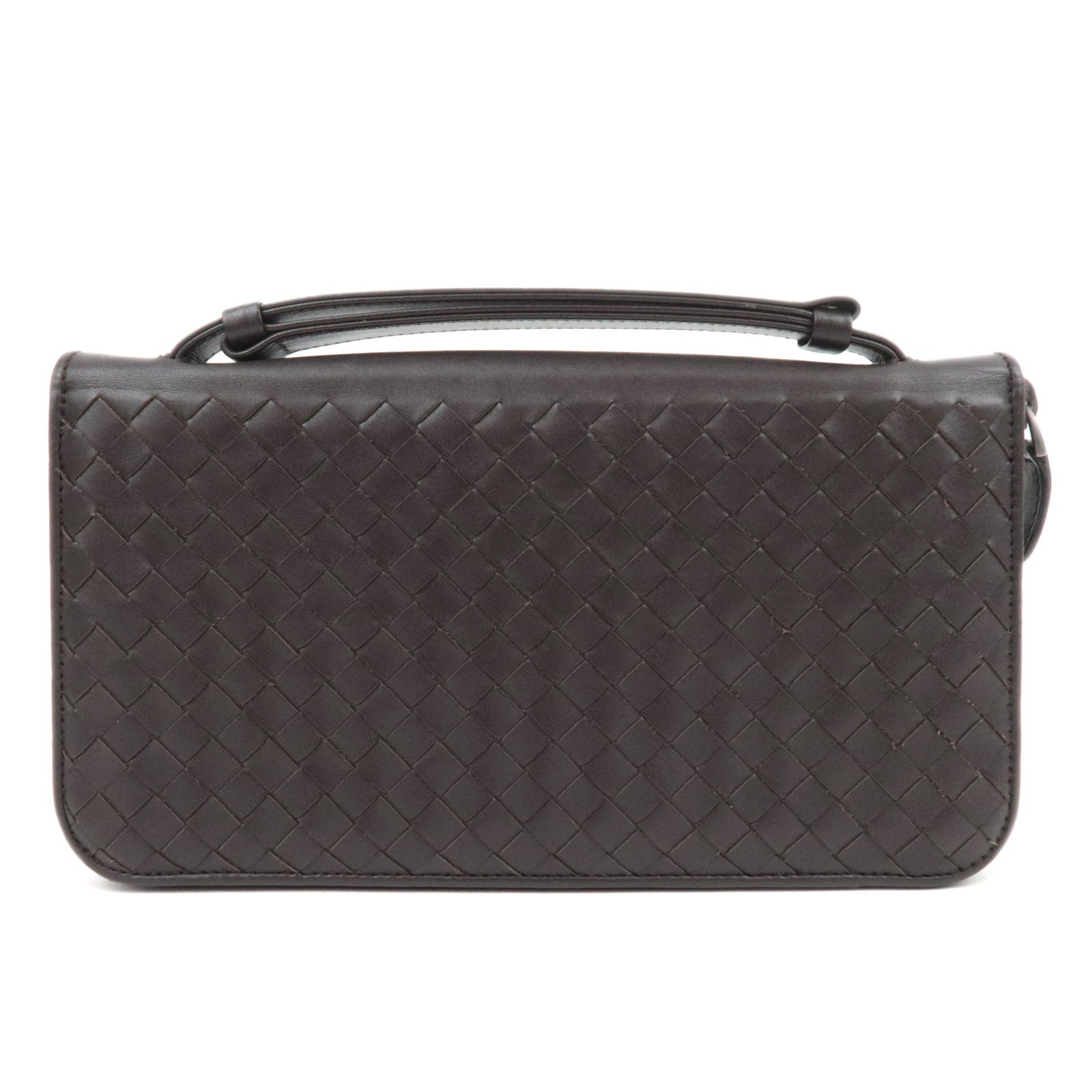 BOTTEGA VENETA Intrecciato Leather Travel Wallet Brown 16973087647