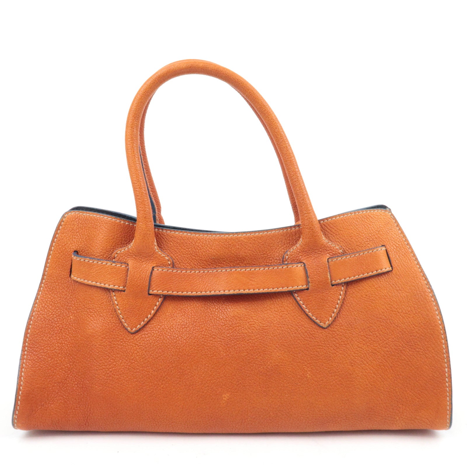 MIU MIU Leather Handbag Brown Silver HDW