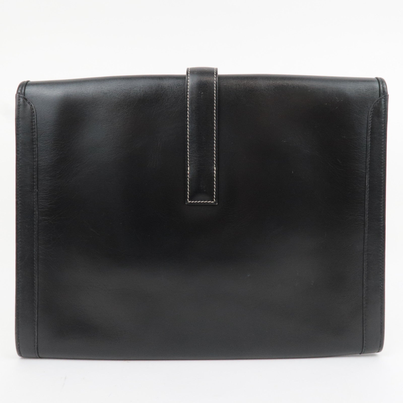HERMES Jige GM 〇V Stamp (1992) Box Calf Black