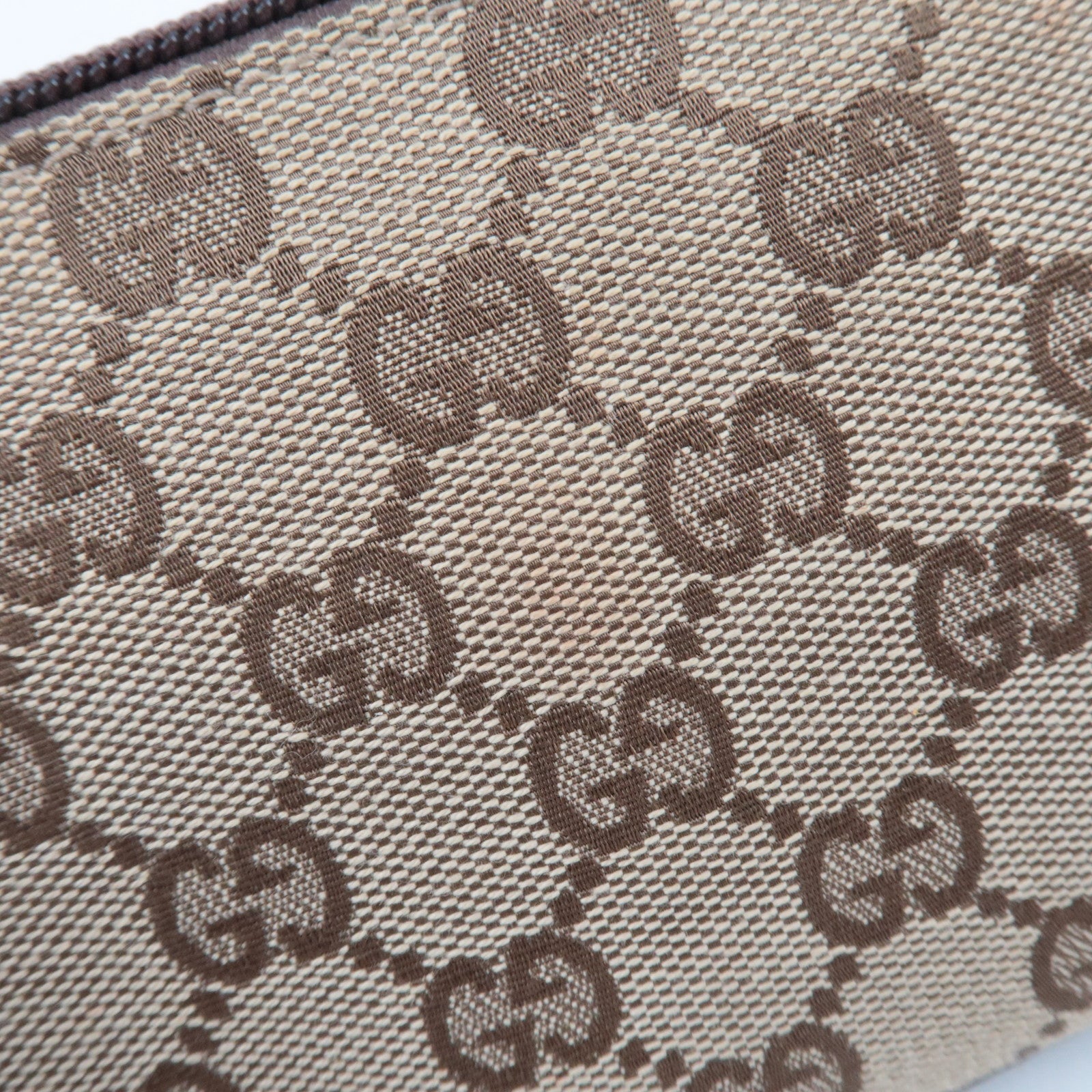 GUCCI GG Canvas Small Pouch Beige Brown 115237
