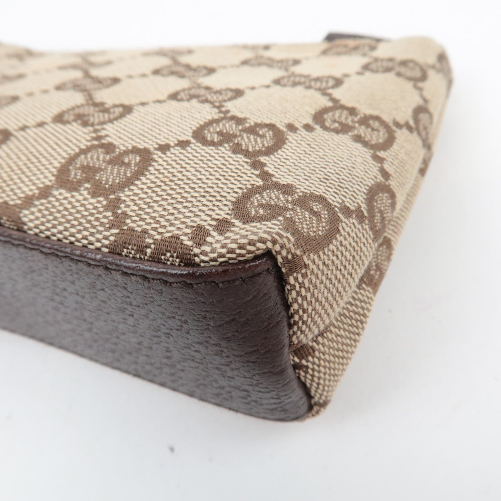 GUCCI GG Canvas Small Pouch Beige Brown 115237