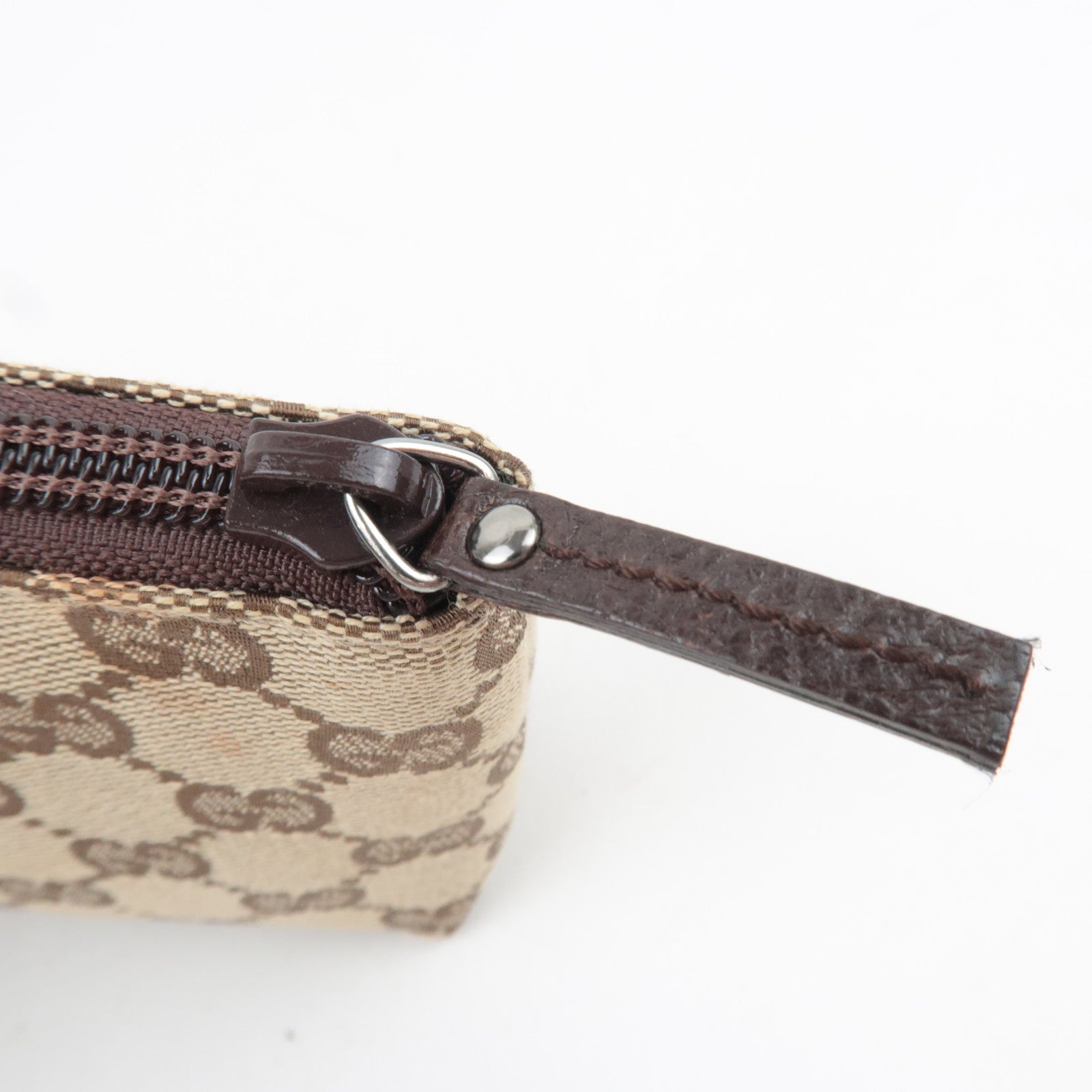 GUCCI GG Canvas Small Pouch Beige Brown 115237