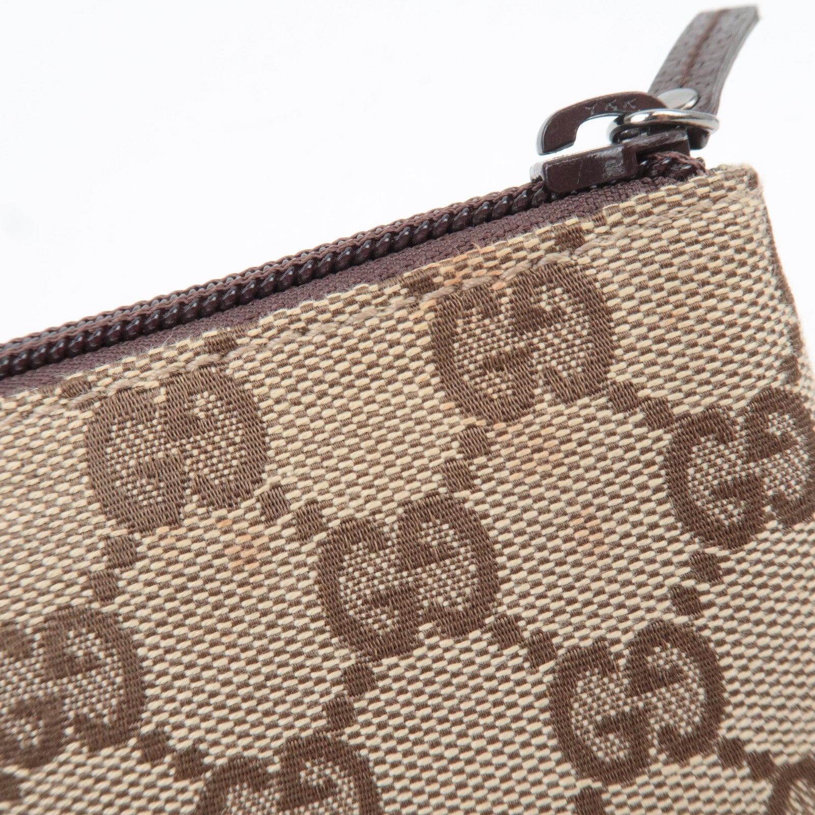 GUCCI GG Canvas Small Pouch Beige Brown 115237