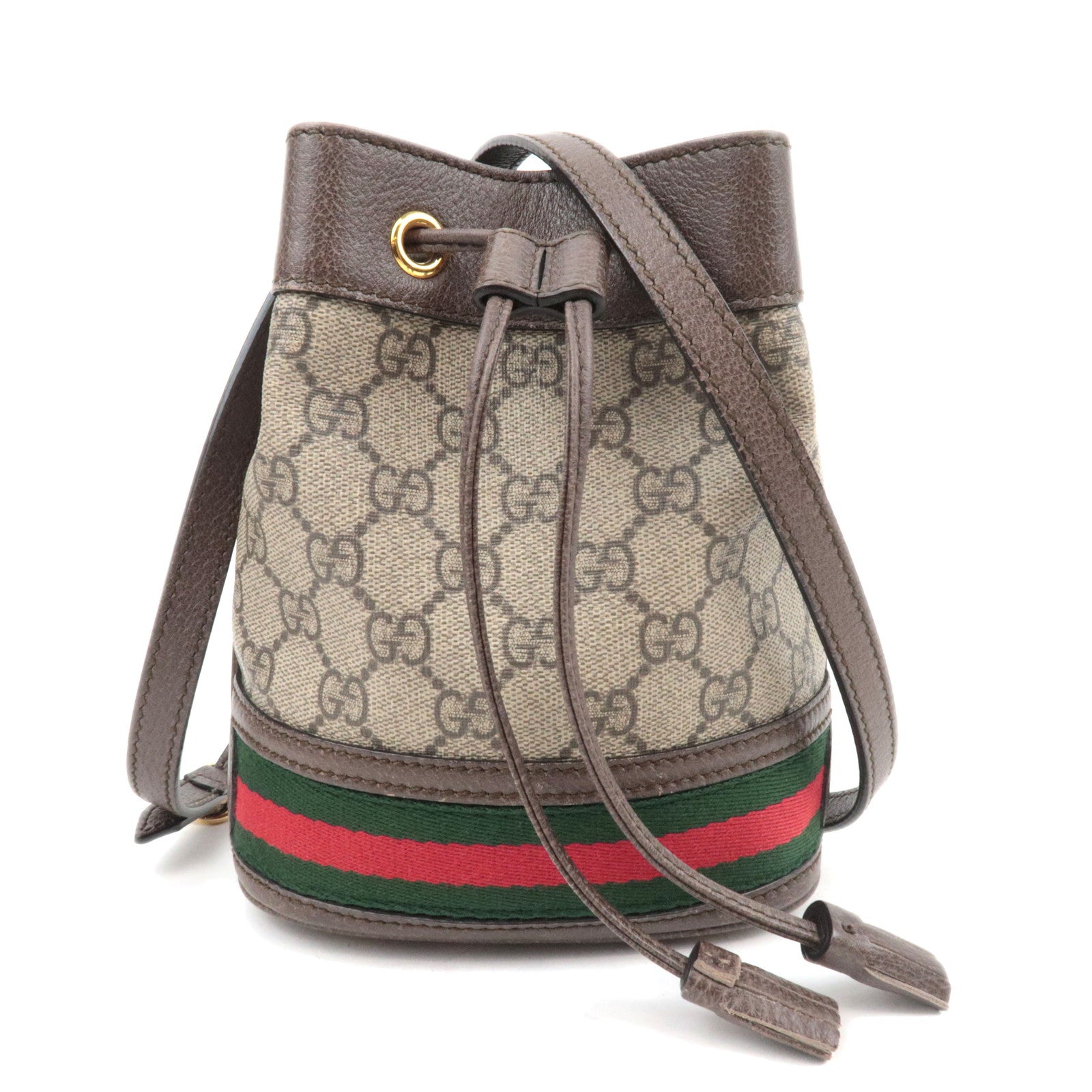 GUCCI Ophidia Sherry GG Supreme Drawstring Shoulder Bag Beige 55062087711