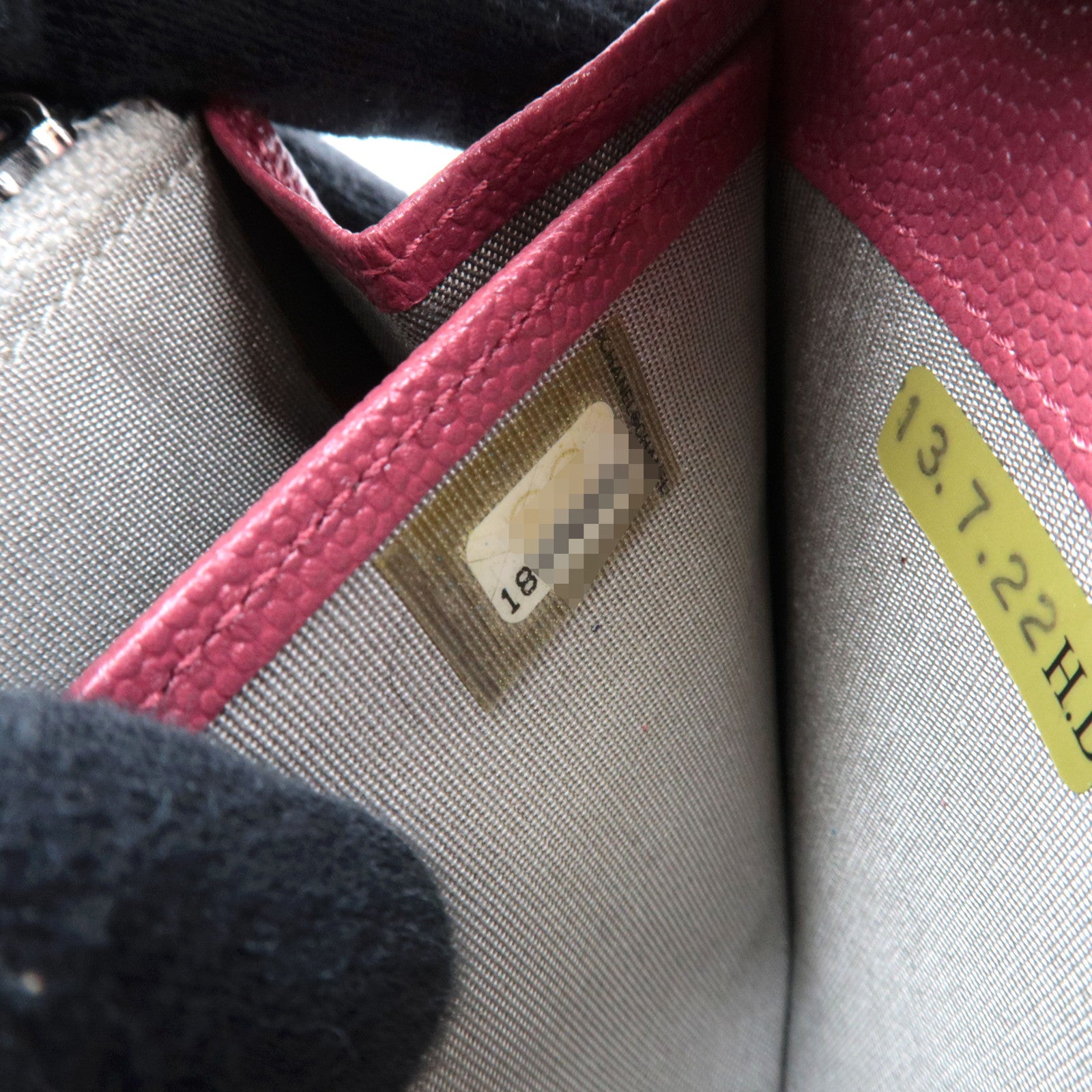 CHANEL Coco Mark Caviarskin Long Wallet Pink