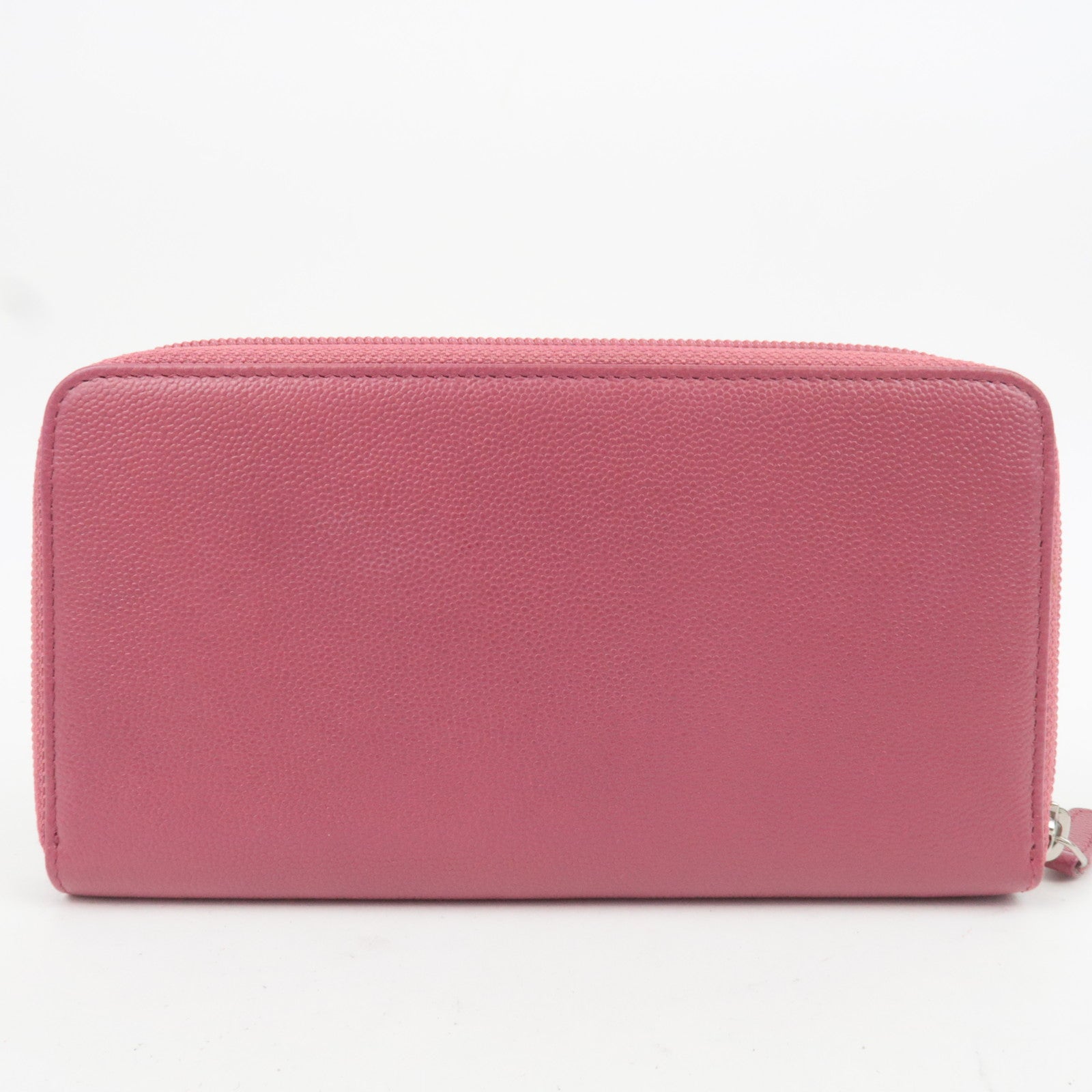 CHANEL Coco Mark Caviarskin Long Wallet Pink