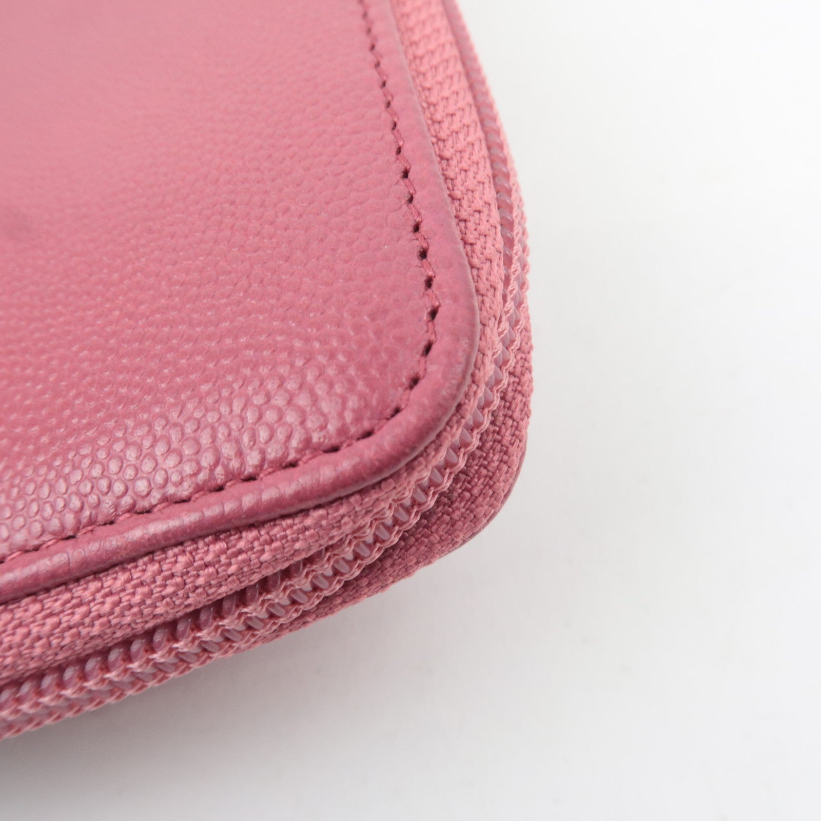 CHANEL Coco Mark Caviarskin Long Wallet Pink