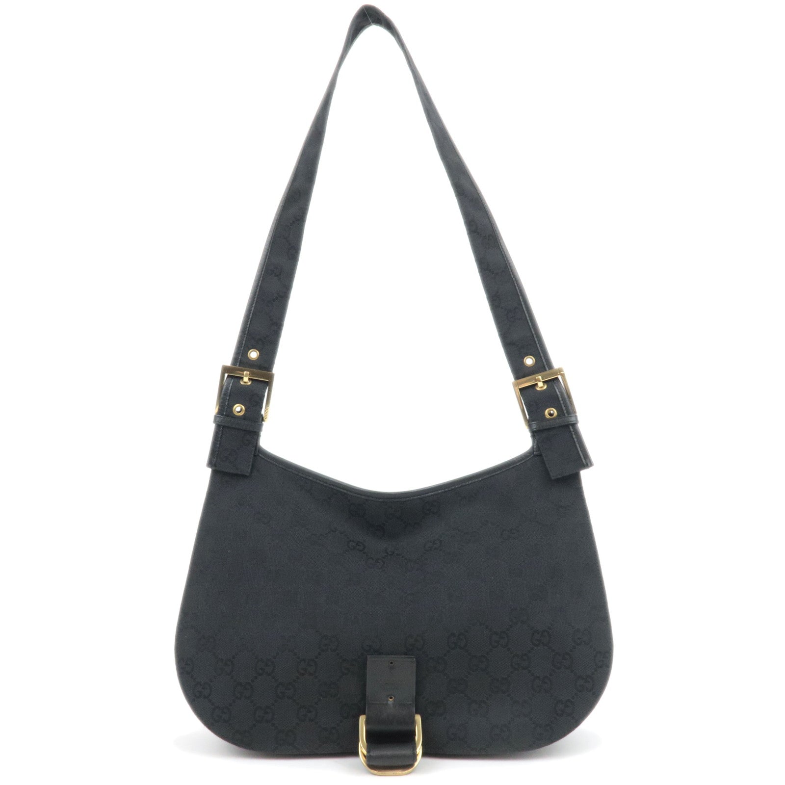 GUCCI GG Canvas Shoulder Bag Black 9066587726