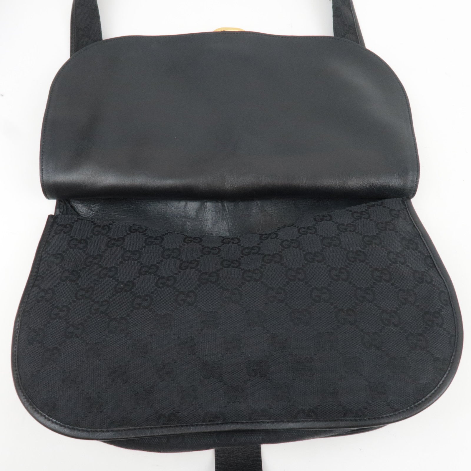 GUCCI GG Canvas Shoulder Bag Black 90665