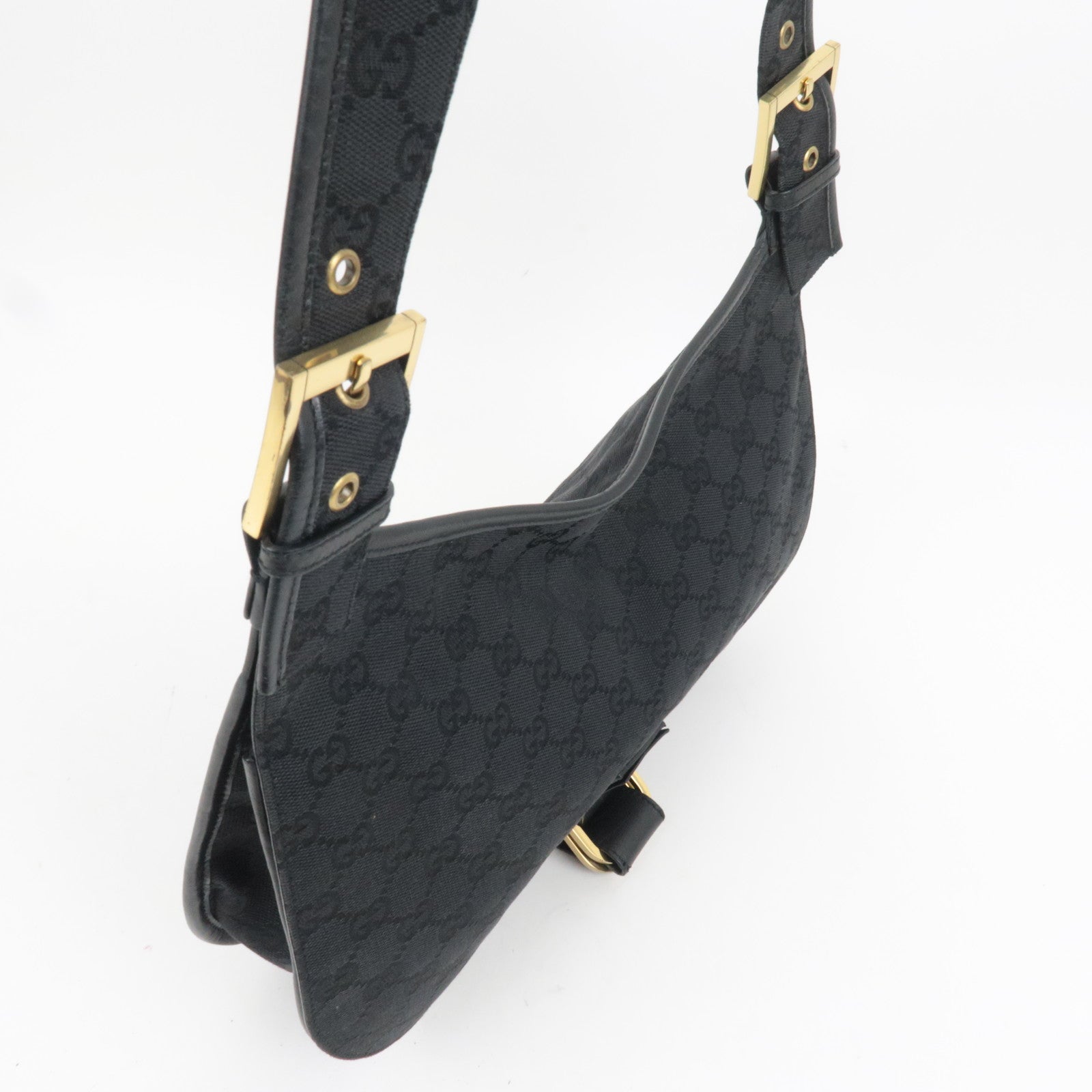GUCCI GG Canvas Shoulder Bag Black 90665