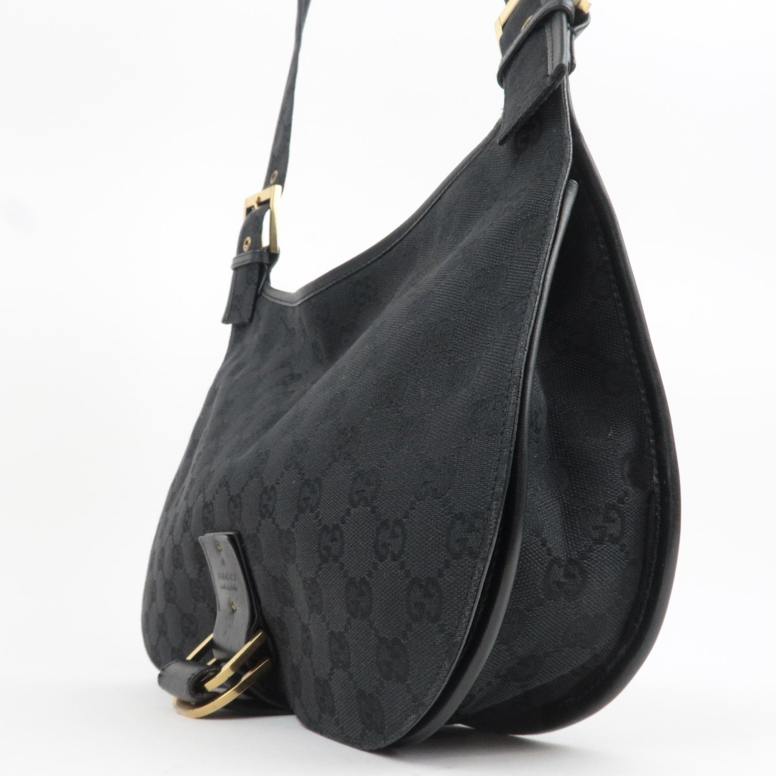 GUCCI GG Canvas Shoulder Bag Black 90665