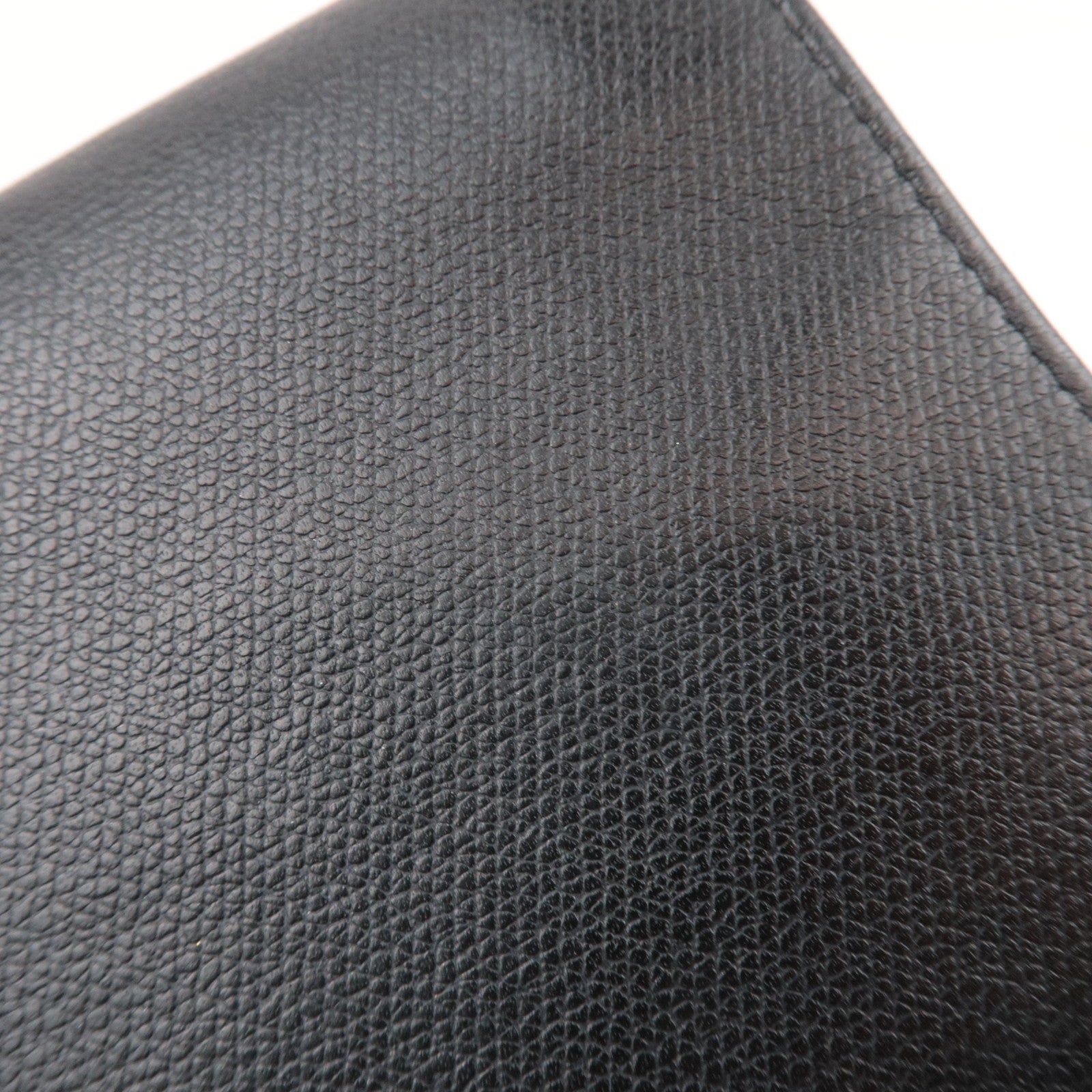 CHANEL Coco Button Leather Long Wallet Black Gold HDW