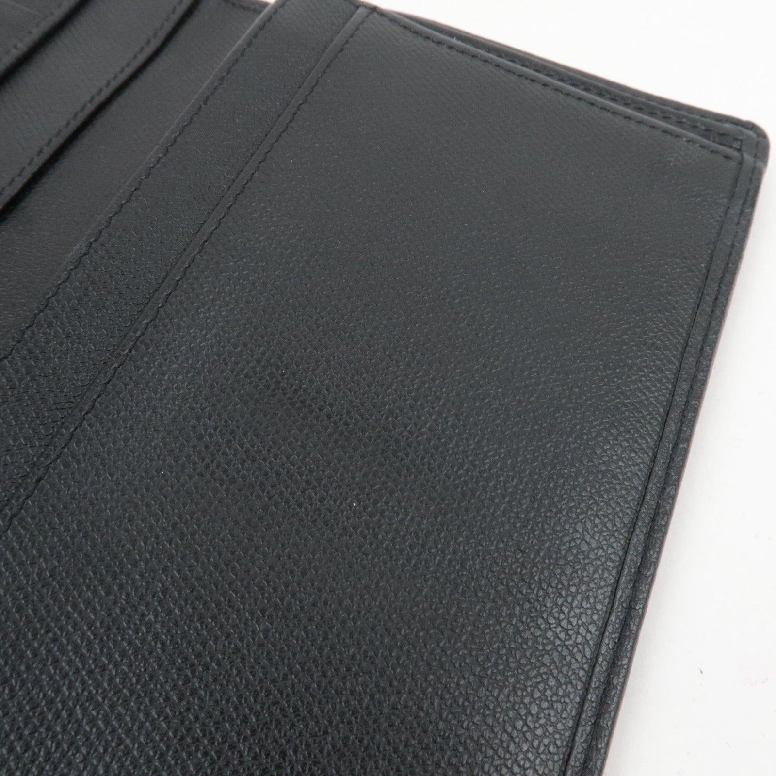 CHANEL Coco Button Leather Long Wallet Black Gold HDW