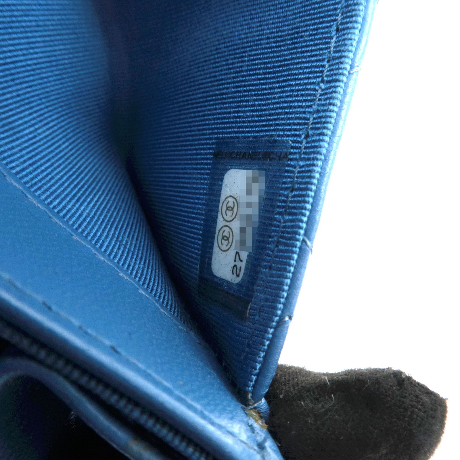 CHANEL Coco Mark Matelasse Lambskin Card Case Light Blue