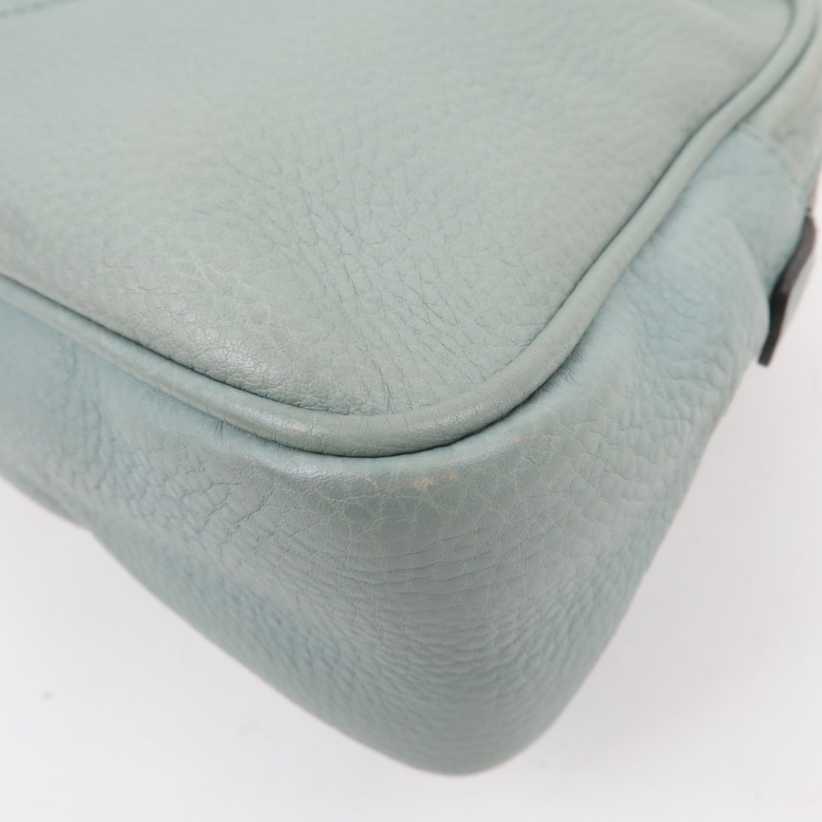 GUCCI Soho Interlocking G Leather Chain Shoulder Bag Light Green 308983