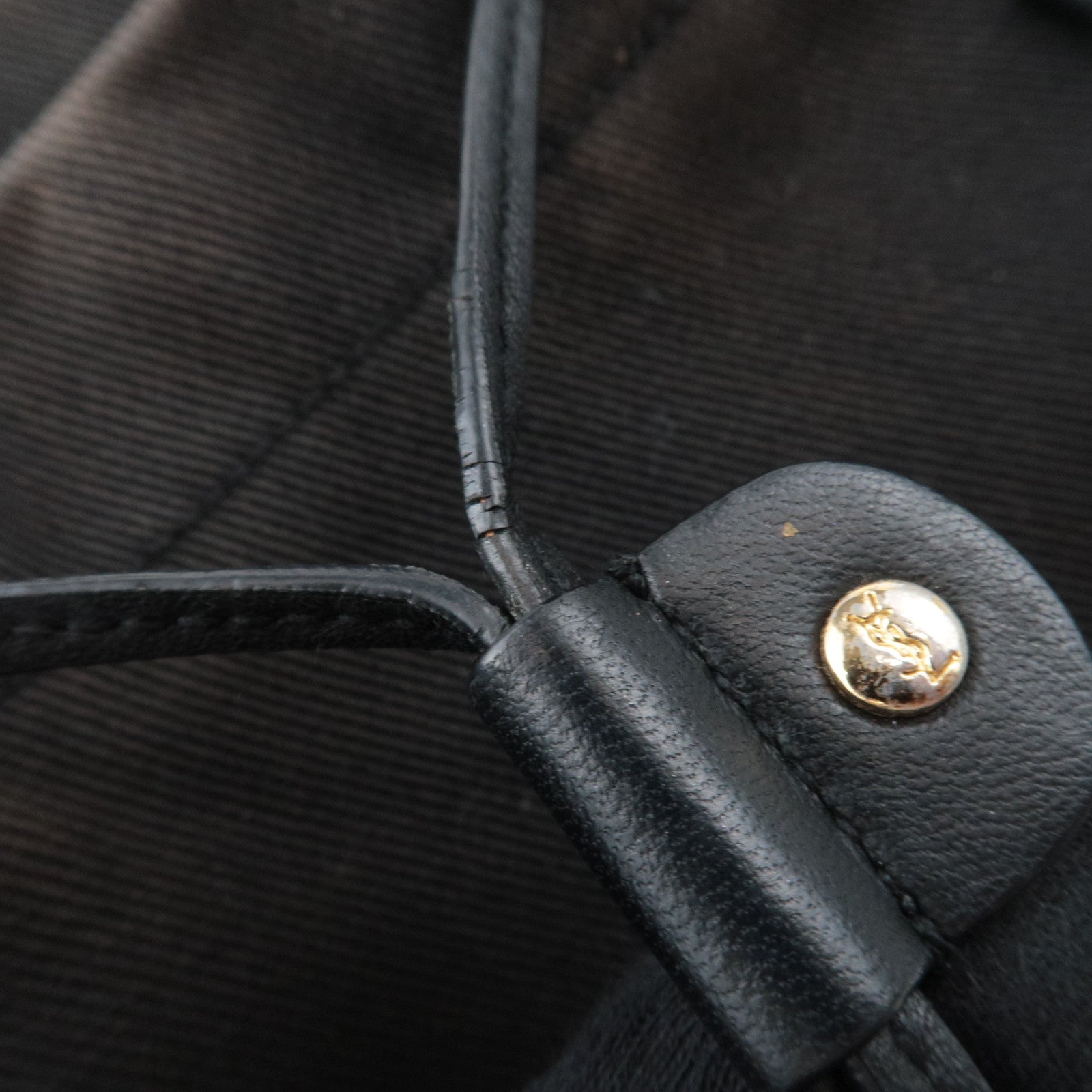 SAINT LAURENT YSL Kahala Canvas Velour Tote Bag Black 121631