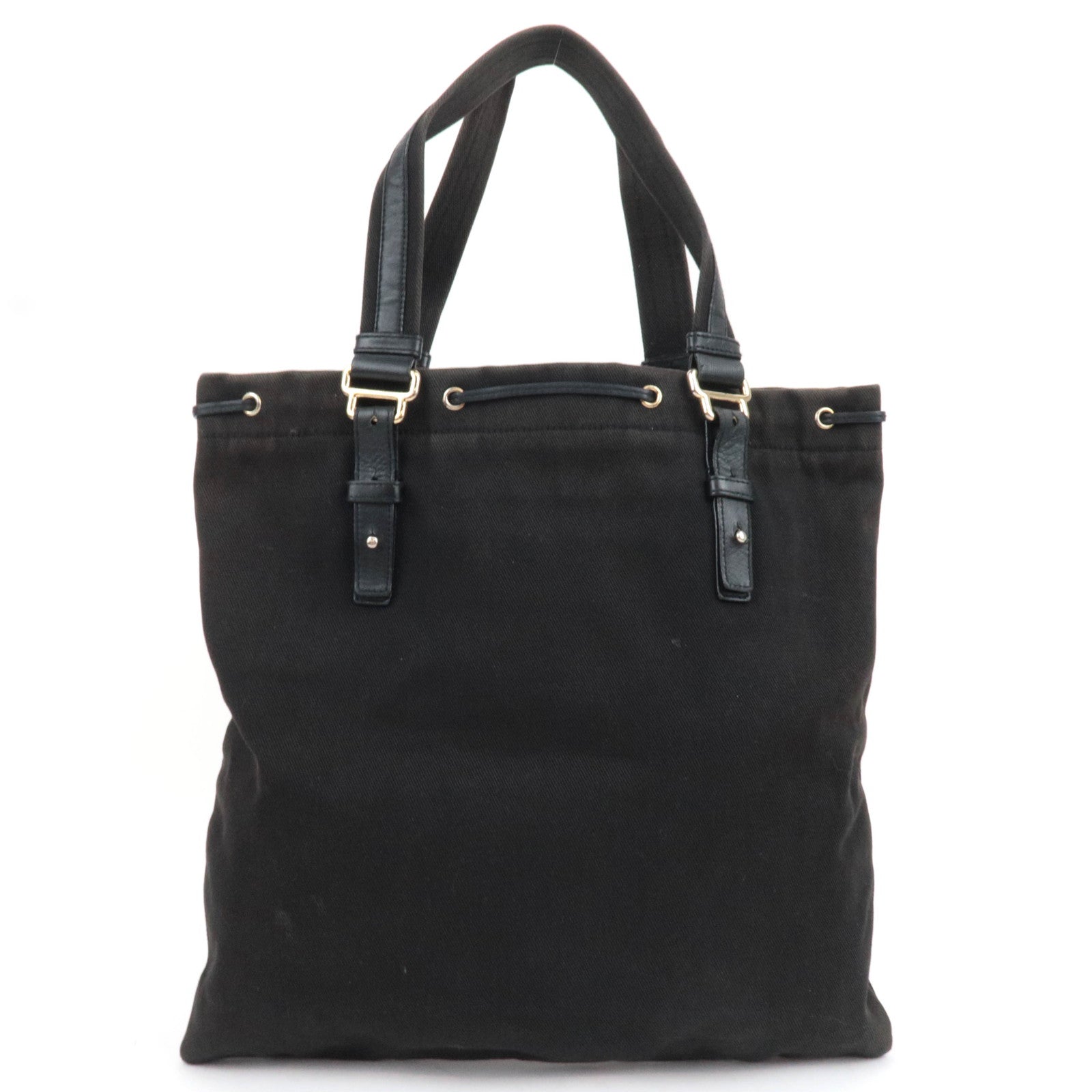 SAINT LAURENT YSL Kahala Canvas Velour Tote Bag Black 121631