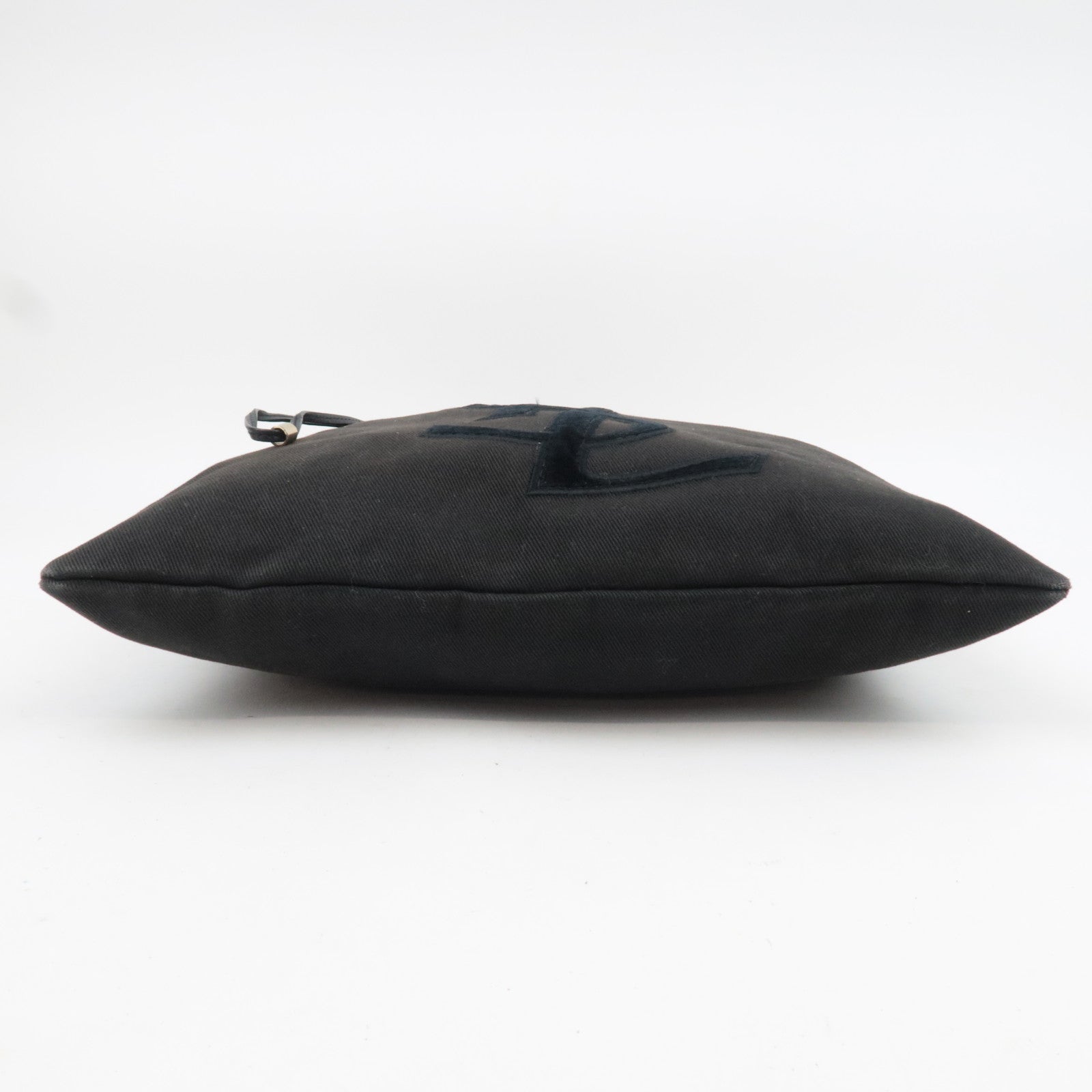 SAINT LAURENT YSL Kahala Canvas Velour Tote Bag Black 121631