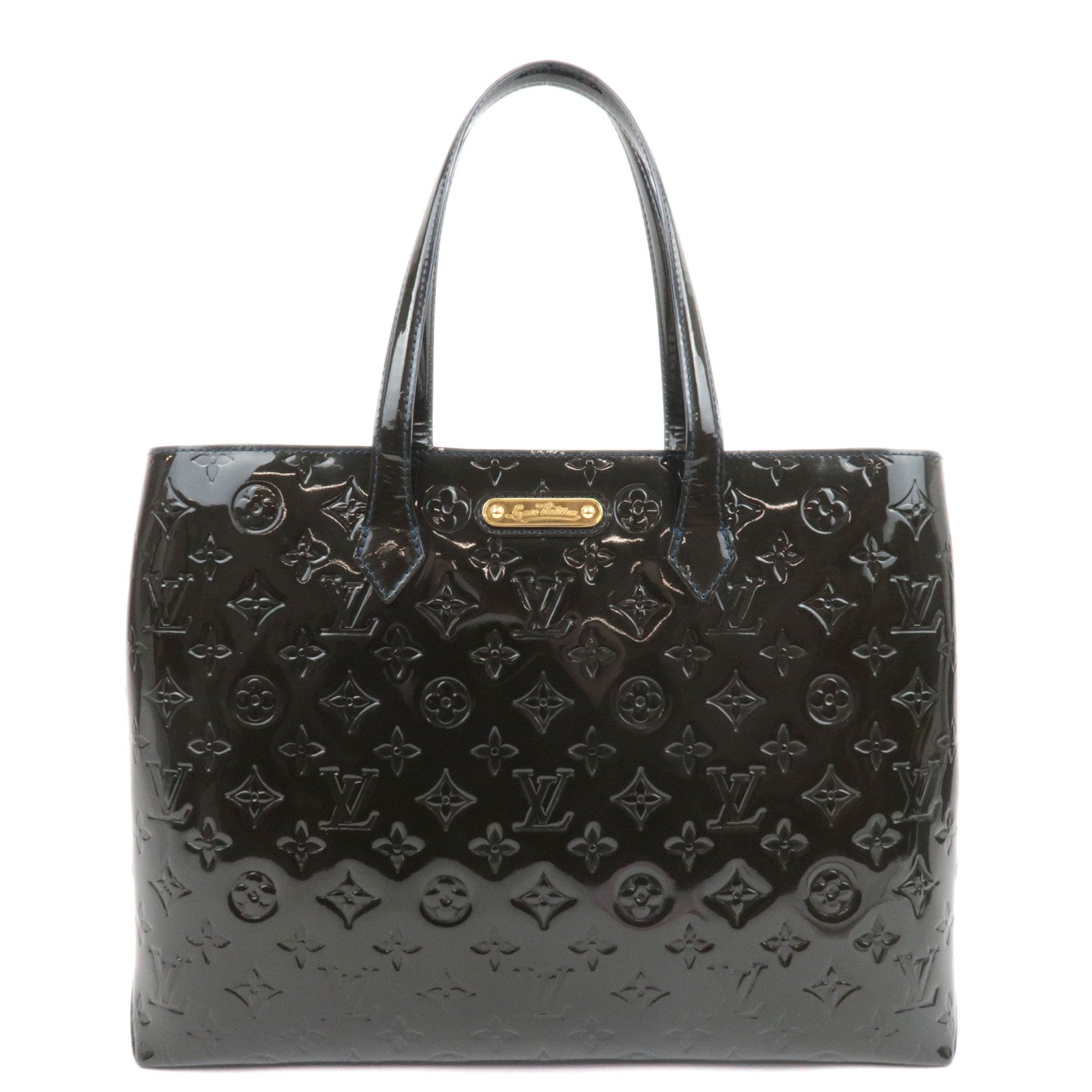 Louis Vuitton Monogram Vernis Wilshire MM Tote Bag Blue Infini M9143987754