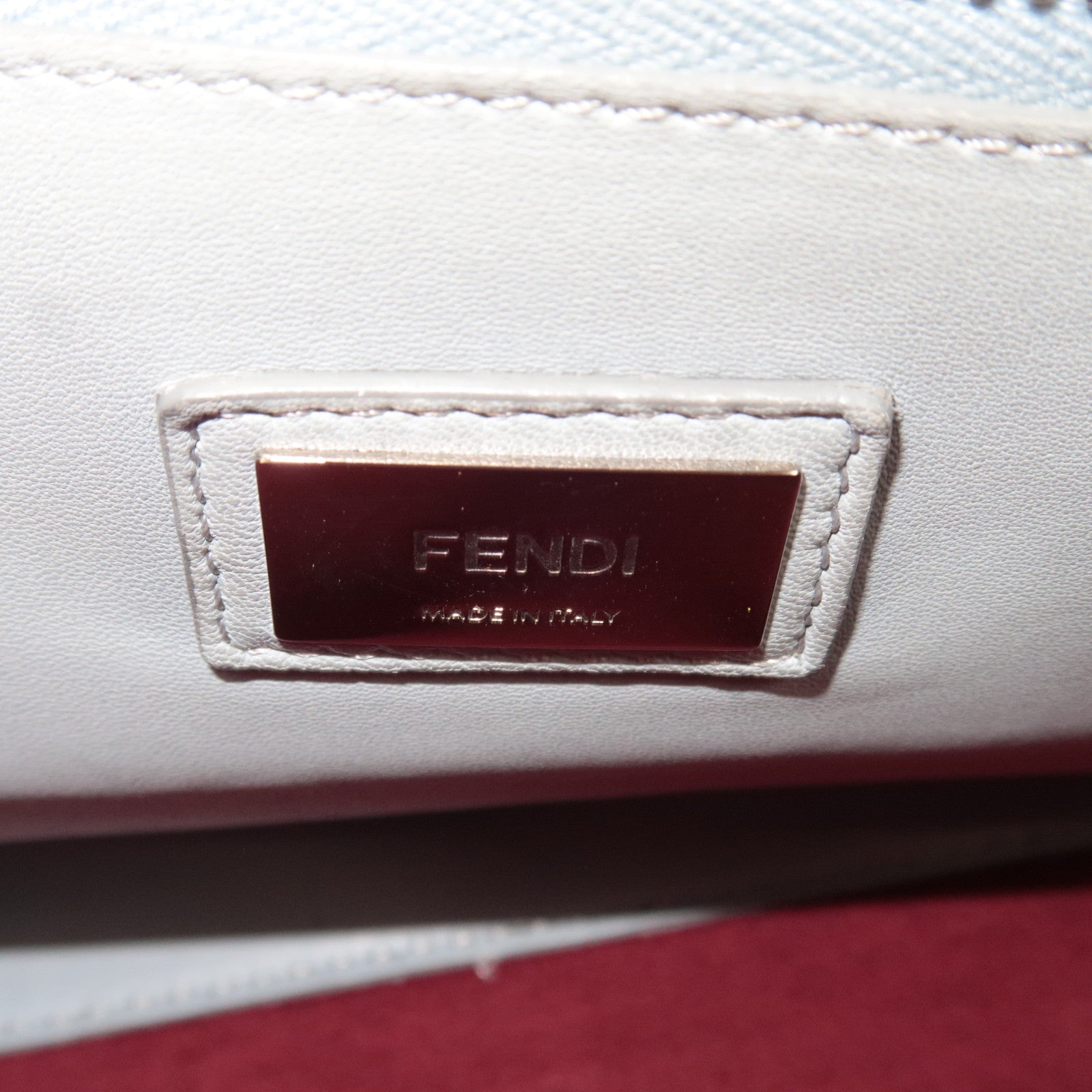 FENDI Peekaboo Medium Leather 2Way Handbag Red