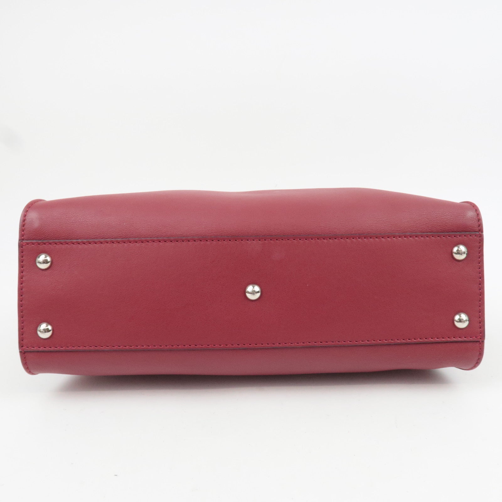 FENDI Peekaboo Medium Leather 2Way Handbag Red