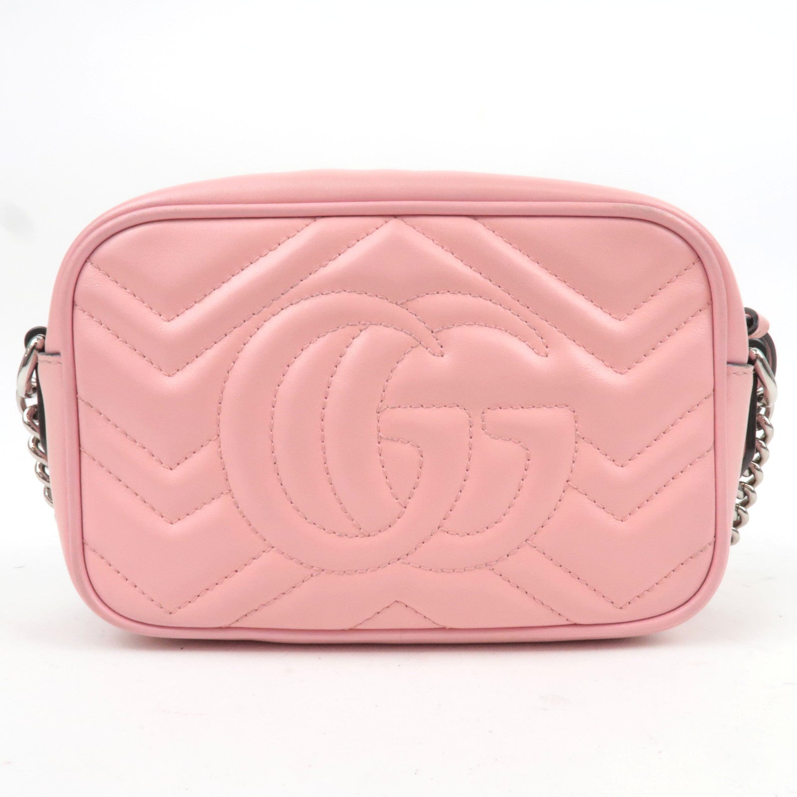 GUCCI GG Marmont Leather Shoulder Bag Pink 634936