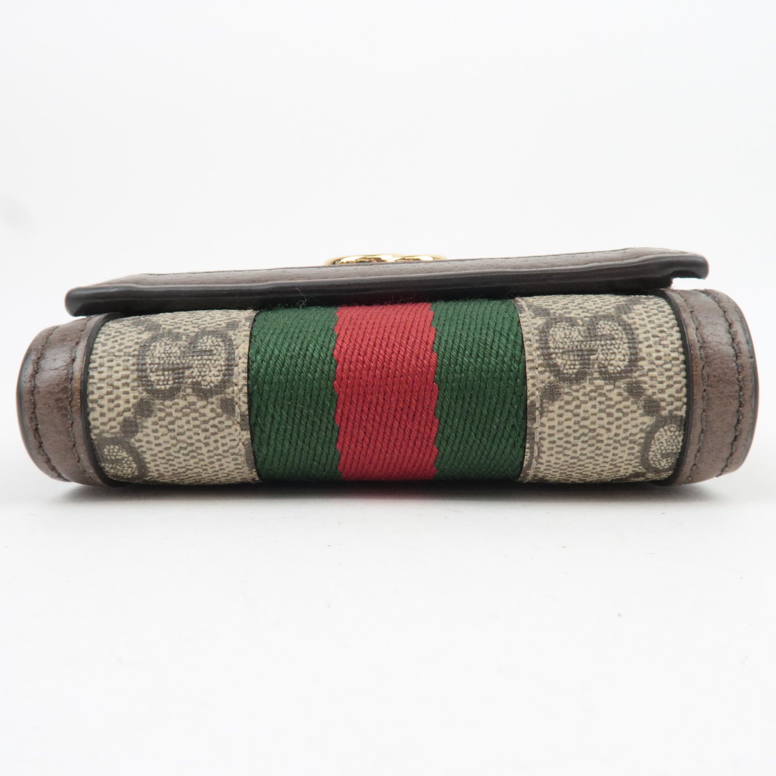 GUCCI Sherry Ophidia GG Supreme Compact Wallet Beige Brown 598662