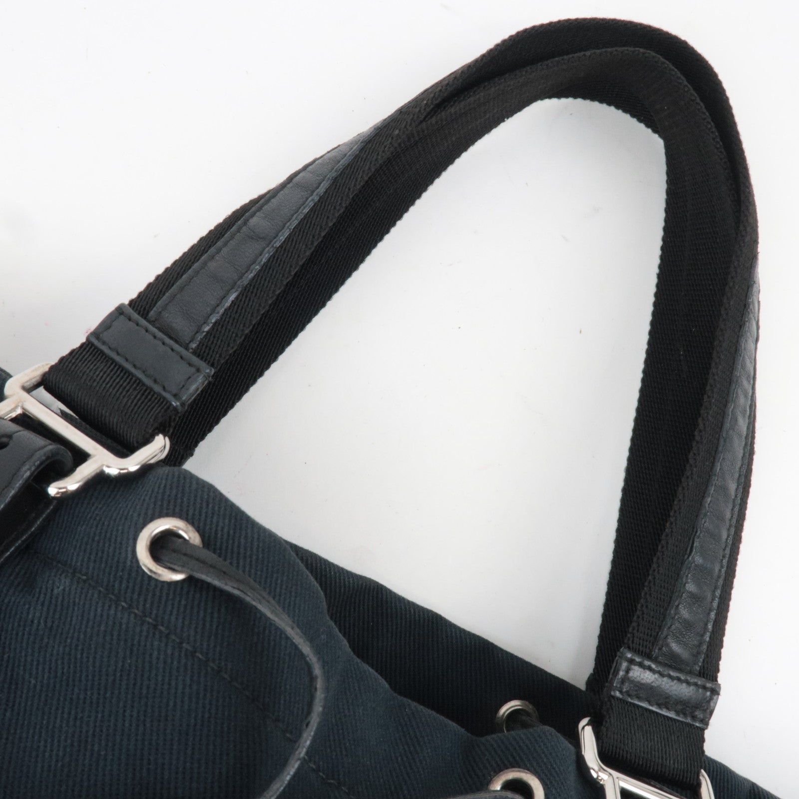 SAINT LAURENT YSL Kahala Canvas Velour Tote Bag Black 121631