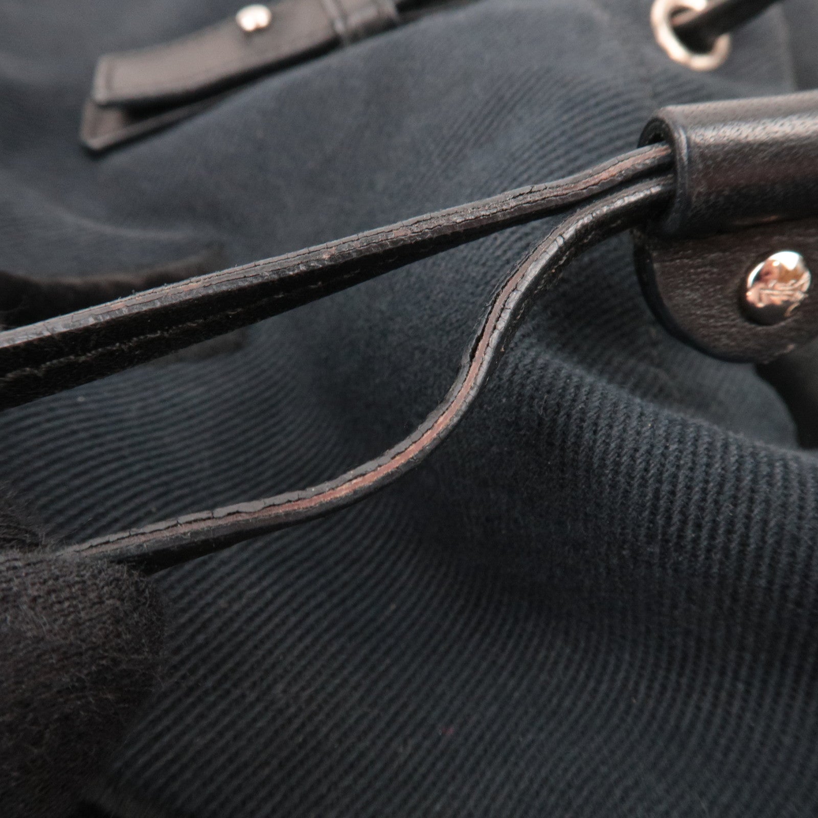 SAINT LAURENT YSL Kahala Canvas Velour Tote Bag Black 121631