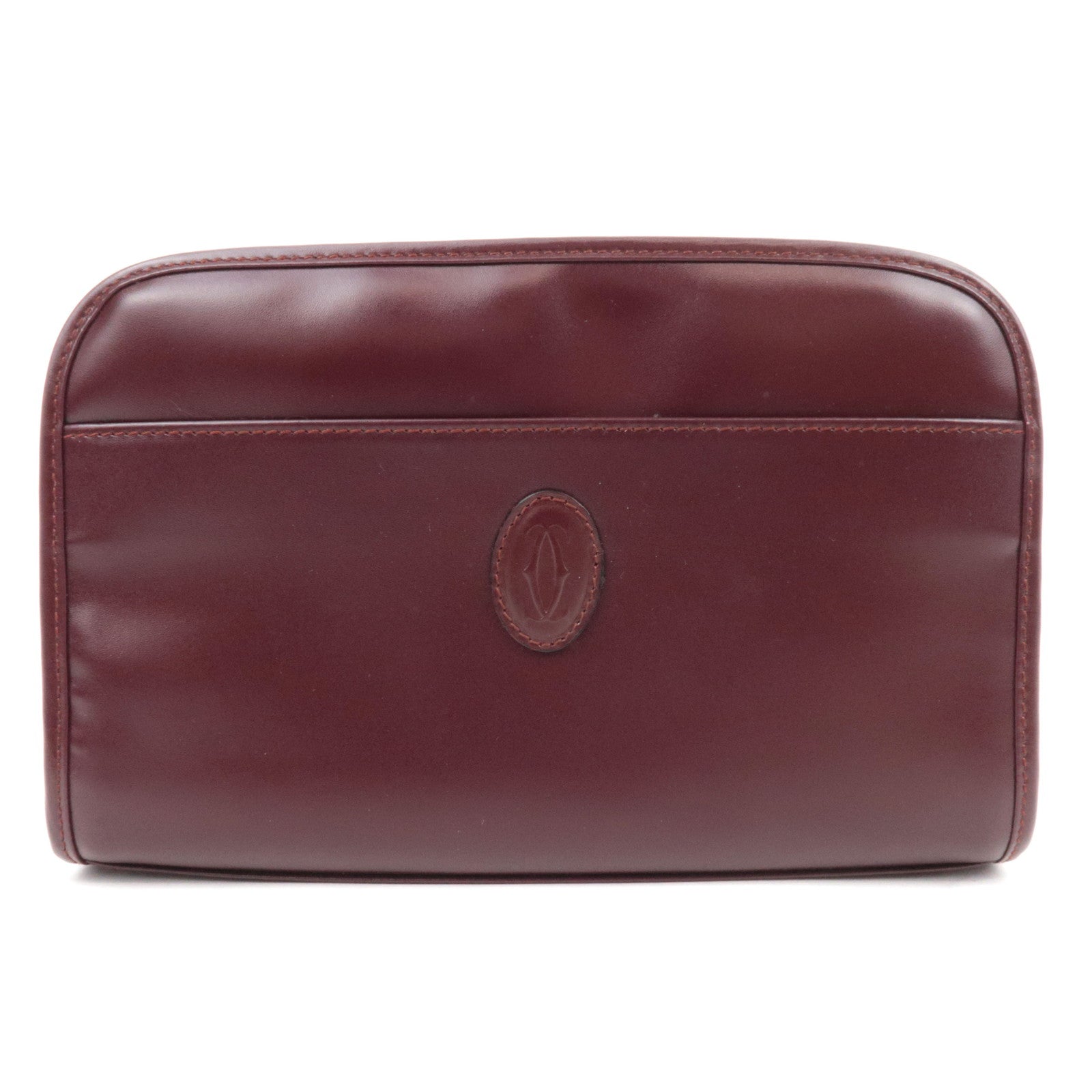 Cartier Must Line Leather Clutch Bag Bordeaux87796