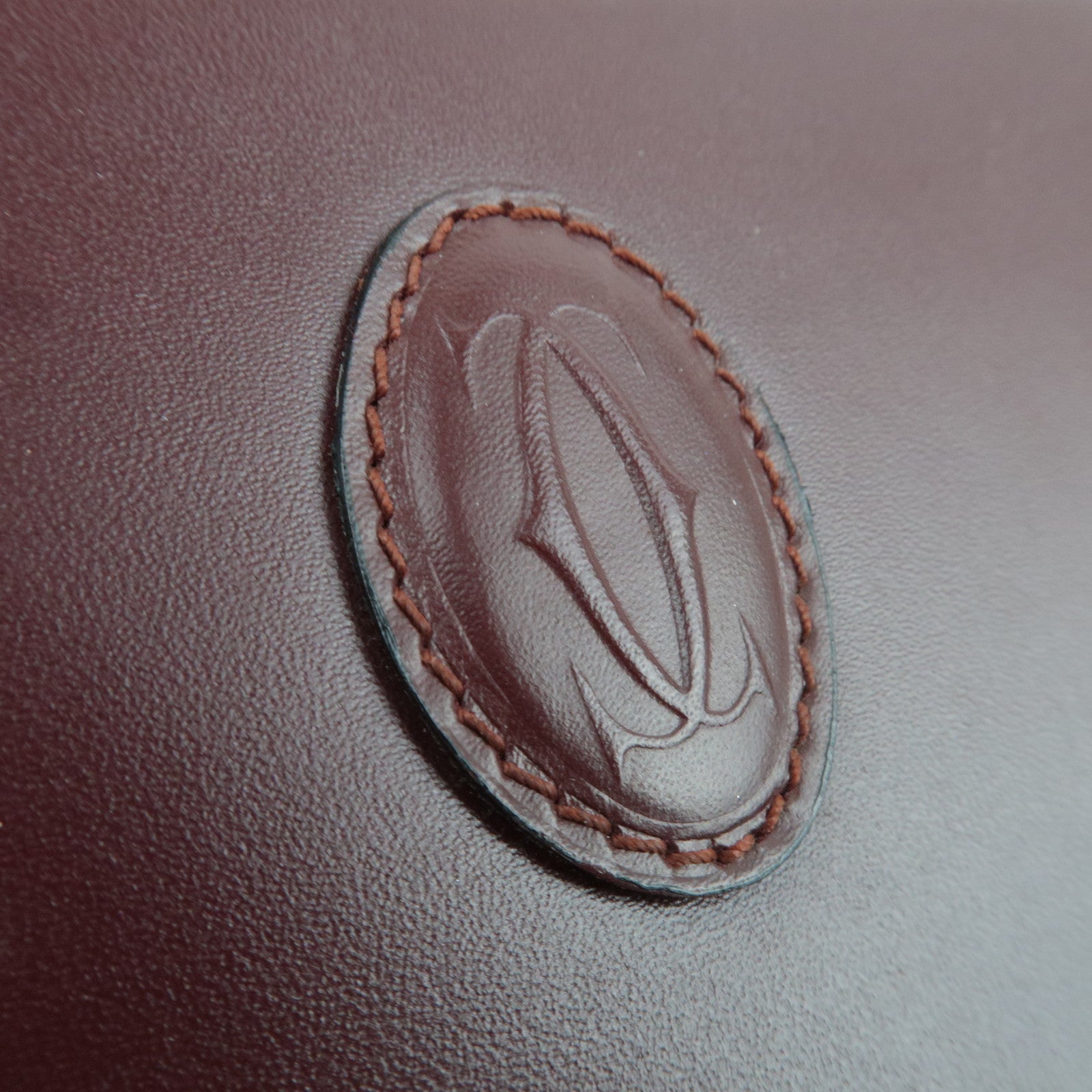 Cartier Must Line Leather Clutch Bag Bordeaux