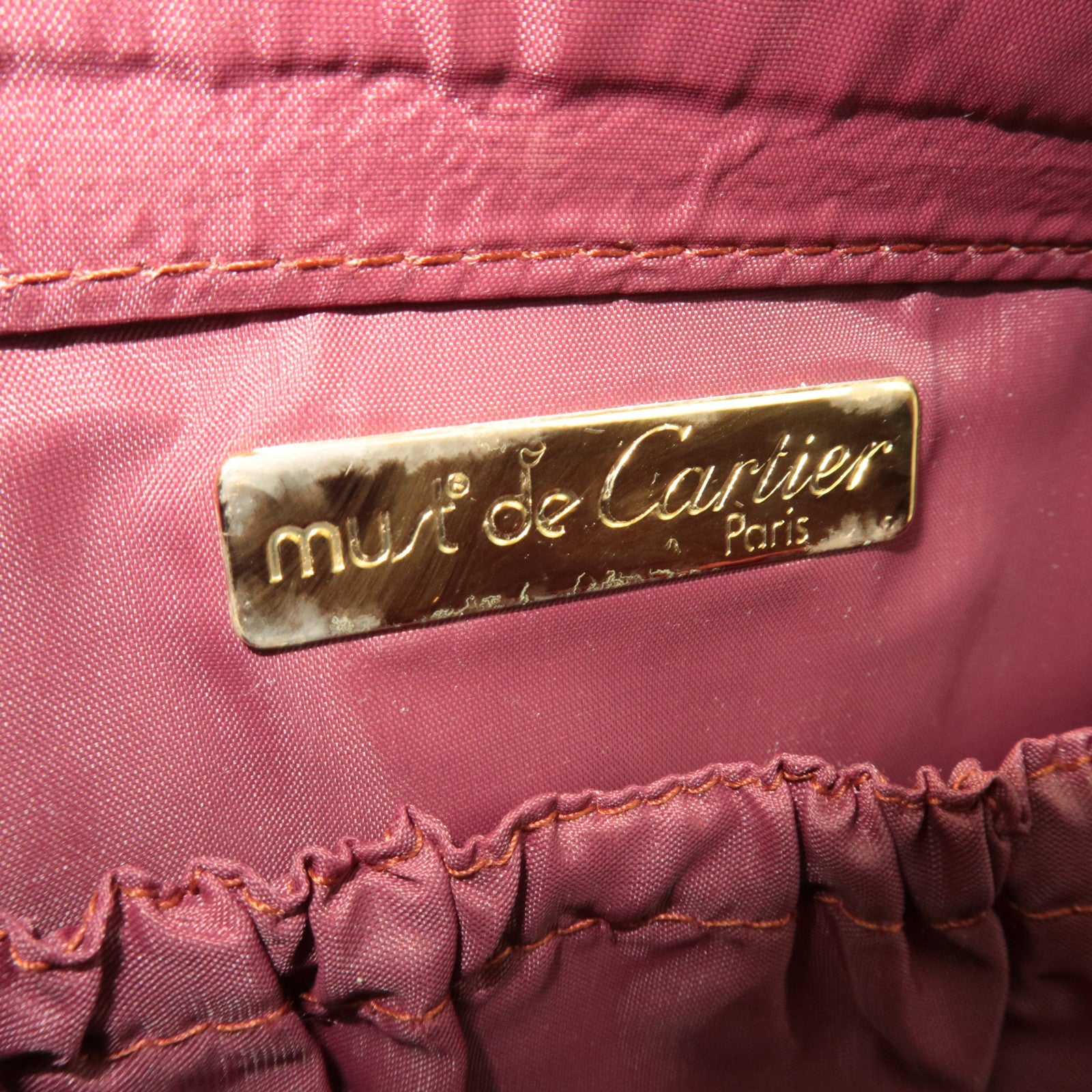 Cartier Must Line Leather Clutch Bag Bordeaux