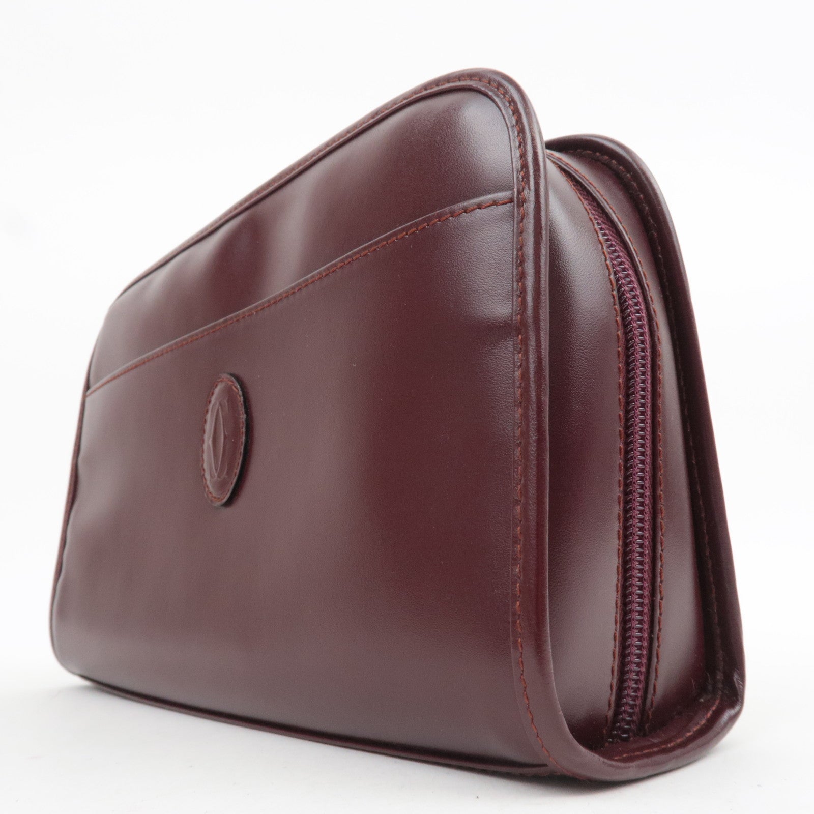 Cartier Must Line Leather Clutch Bag Bordeaux