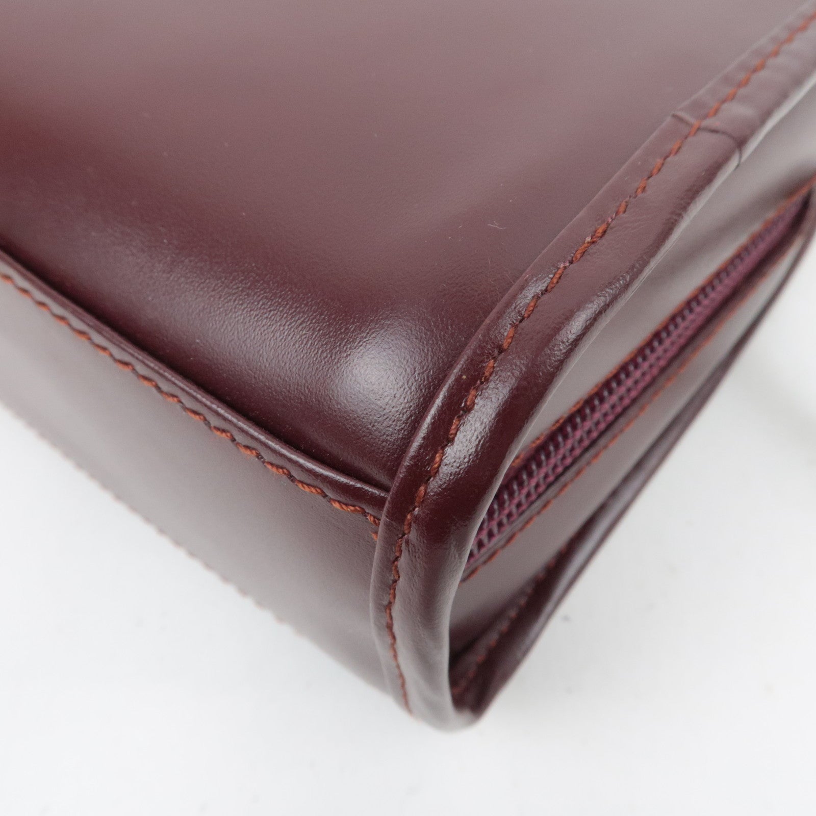 Cartier Must Line Leather Clutch Bag Bordeaux